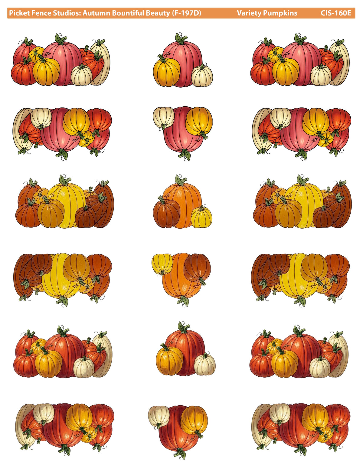 Colored Image Sheet: Autumn Bountiful Beauty (Variety Pumpkins)