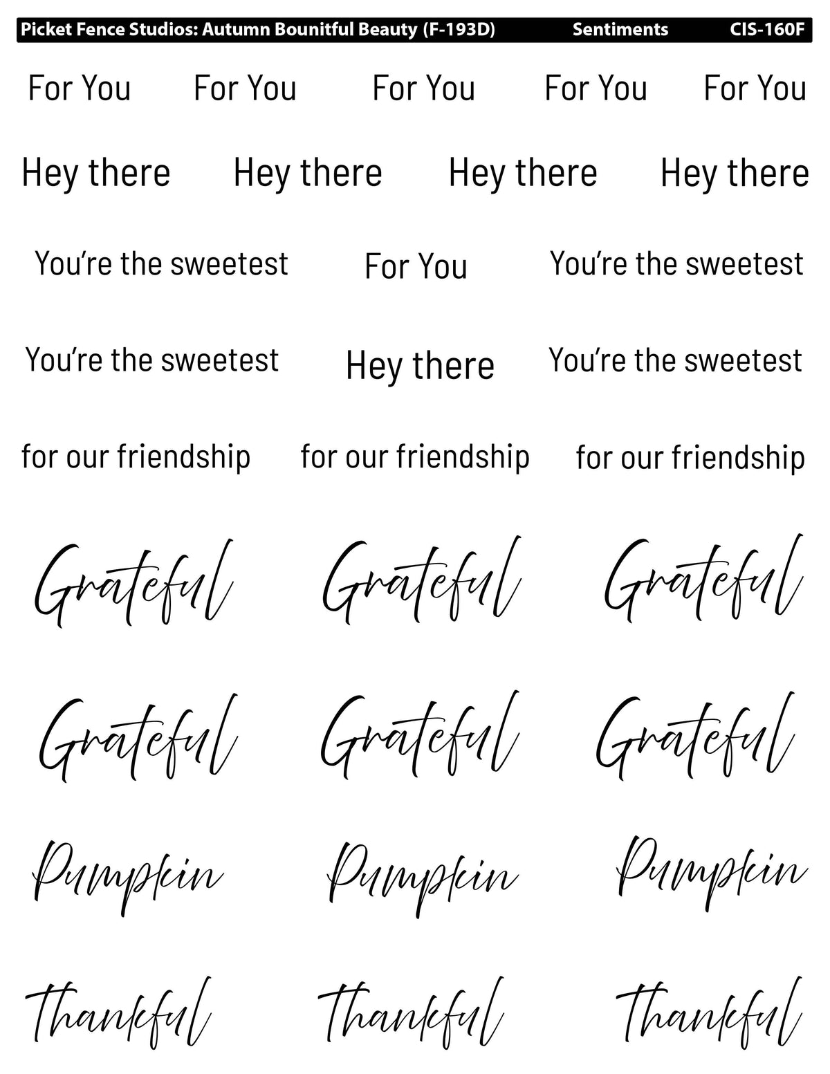 Colored Image Sheet: Autumn Bountiful Beauty (Sentiments)