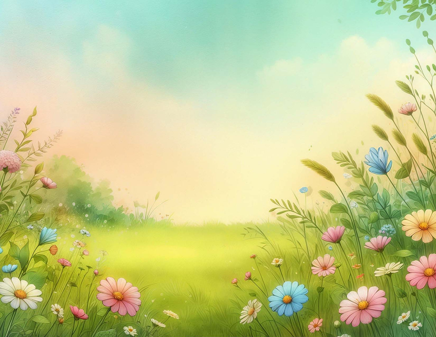 Fabulously A2 Glossy Card Fronts: Scene Building: Easter Egg Hunting