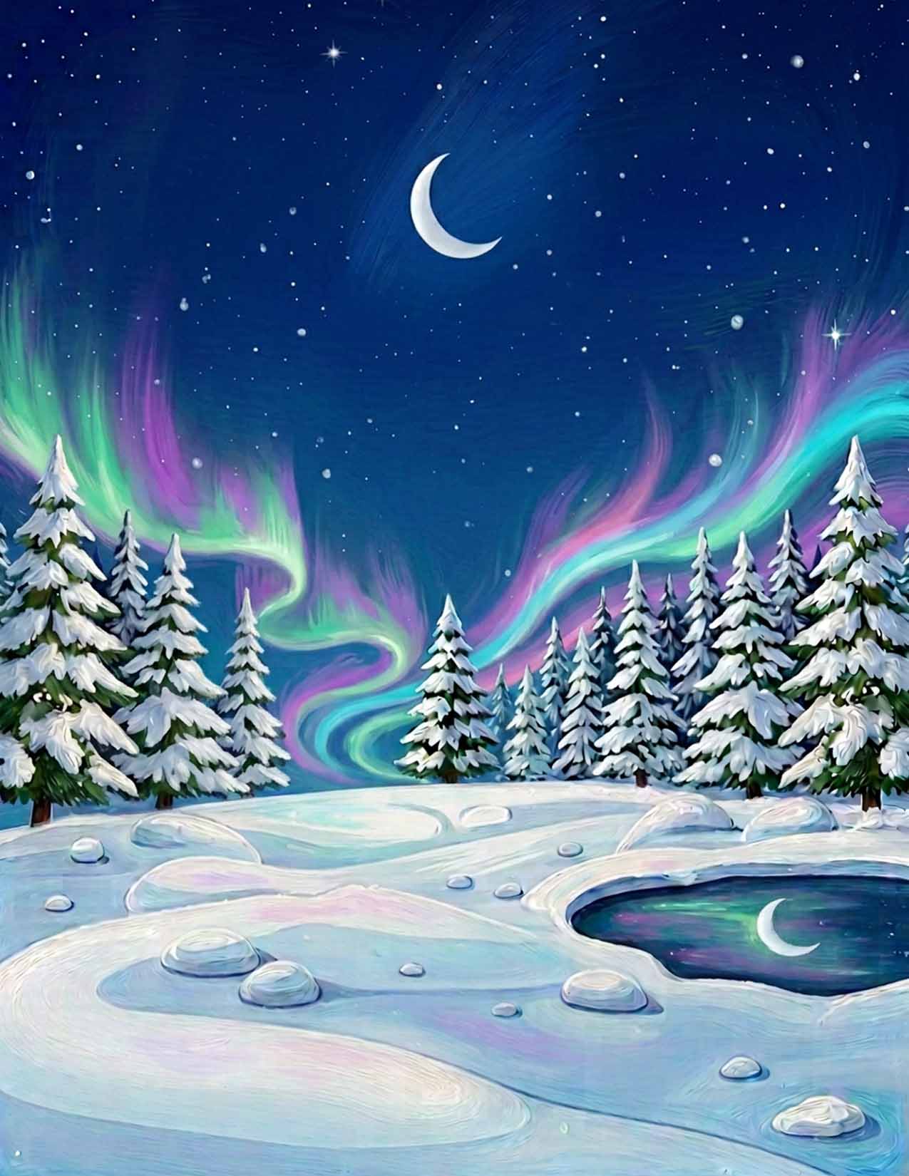 Fabulously Glossy A2 Card Fronts: Aurora Borealis