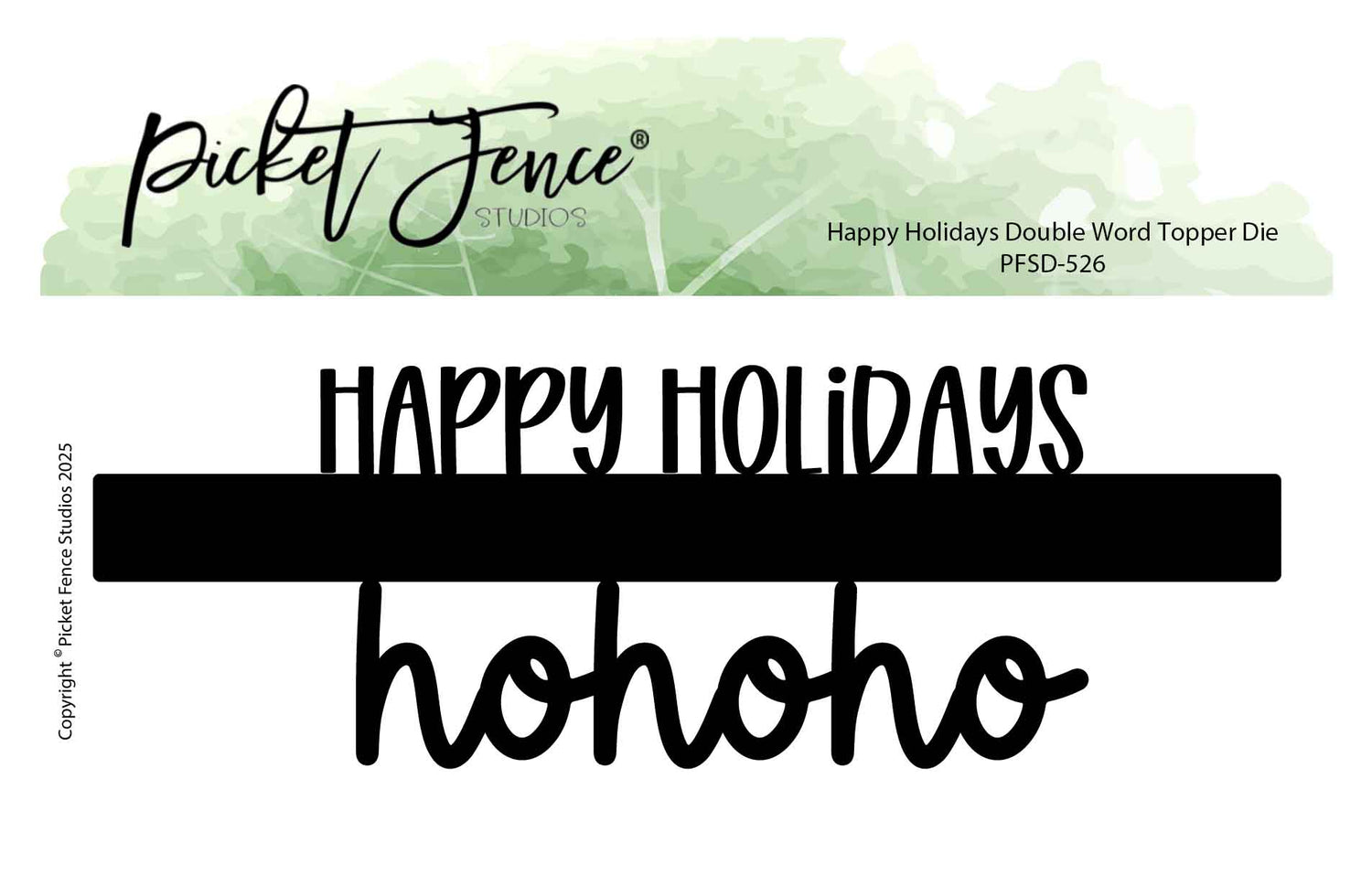 Happy Holidays Double Word Topper Die