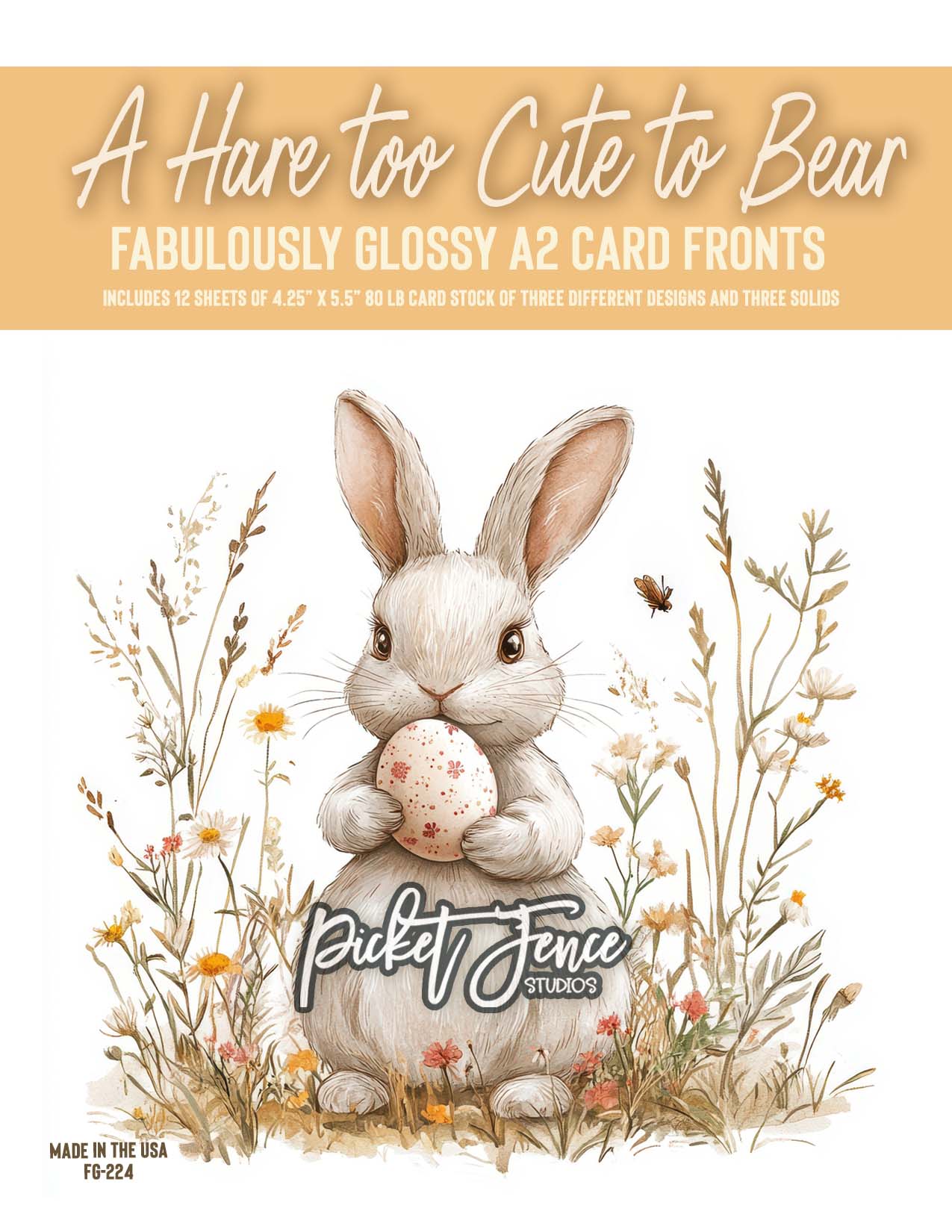 Fabulously A2 Glossy Card Fronts: A Hare too Cute to Bear