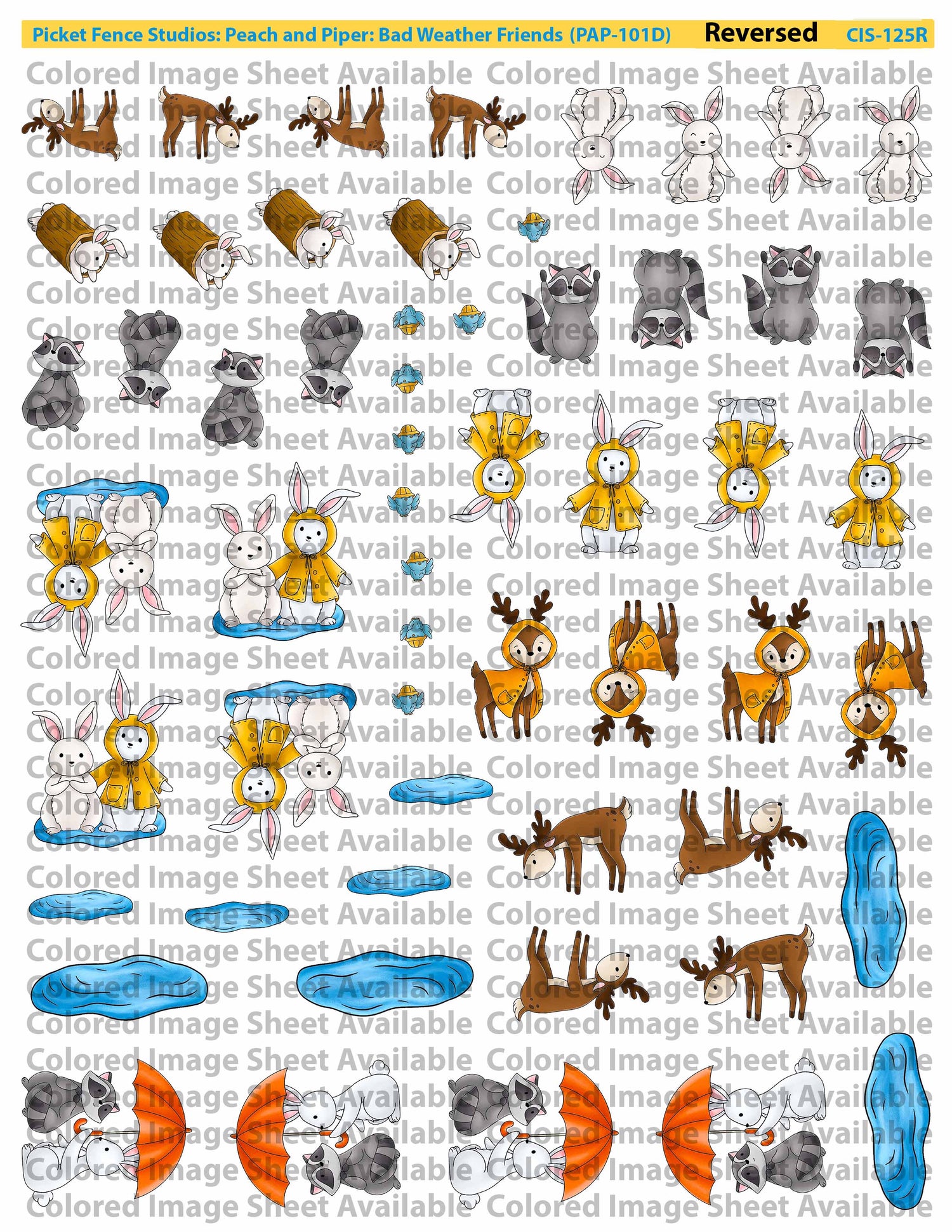 Colored Image Sheet: Peach and Piper: Bad Weather Friends (Original Orientation)