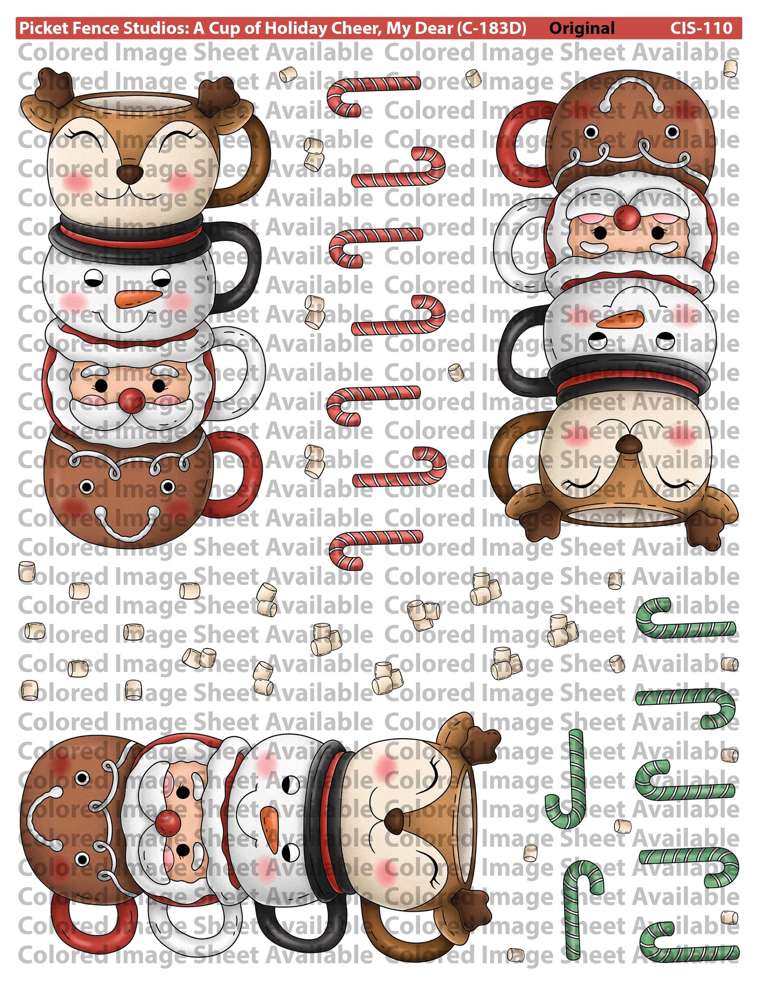 Colored Image Sheet: A Cup of Holiday Cheer, My Dear (Reversed Orientation)