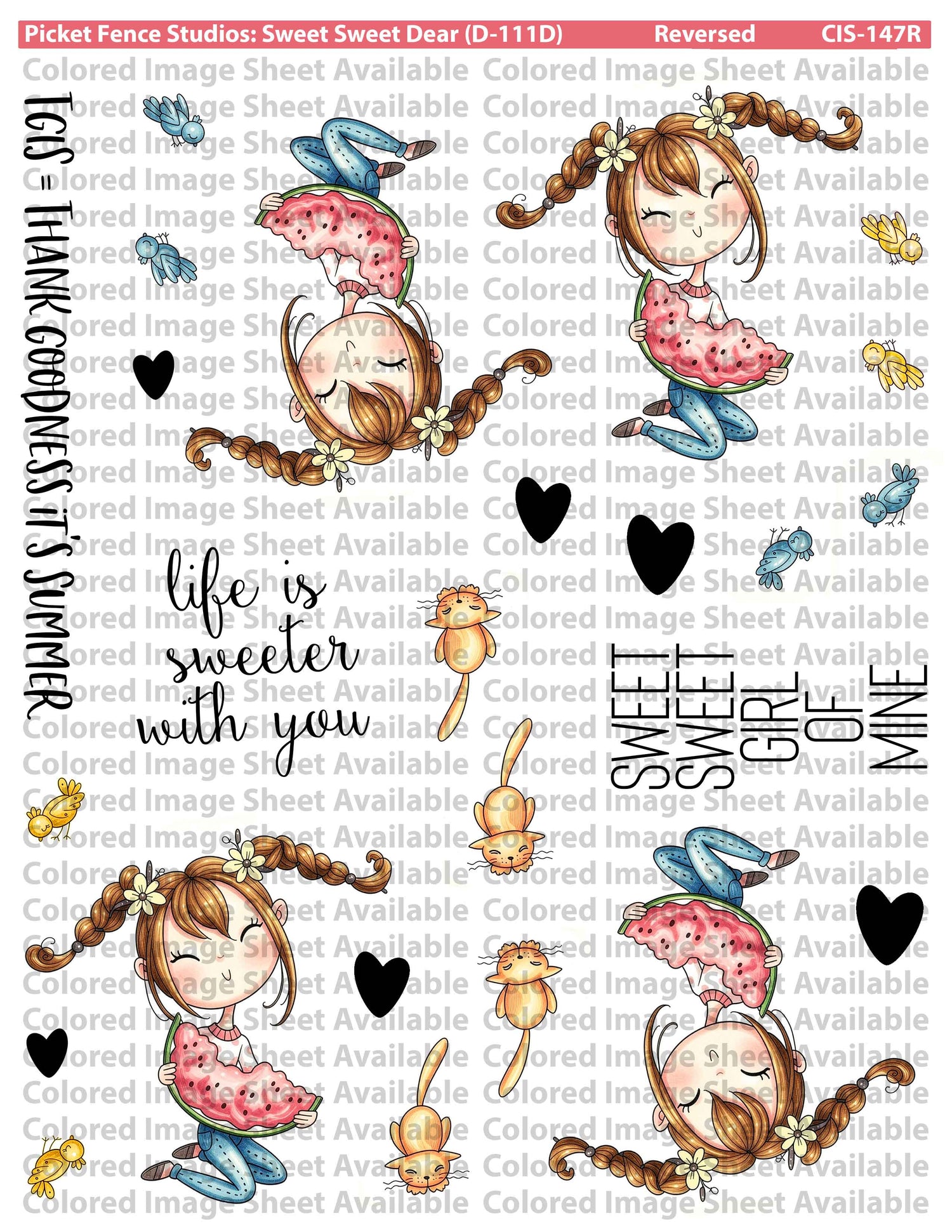 Colored Image Sheet - Sweet Sweet Dear (Original Orientation)
