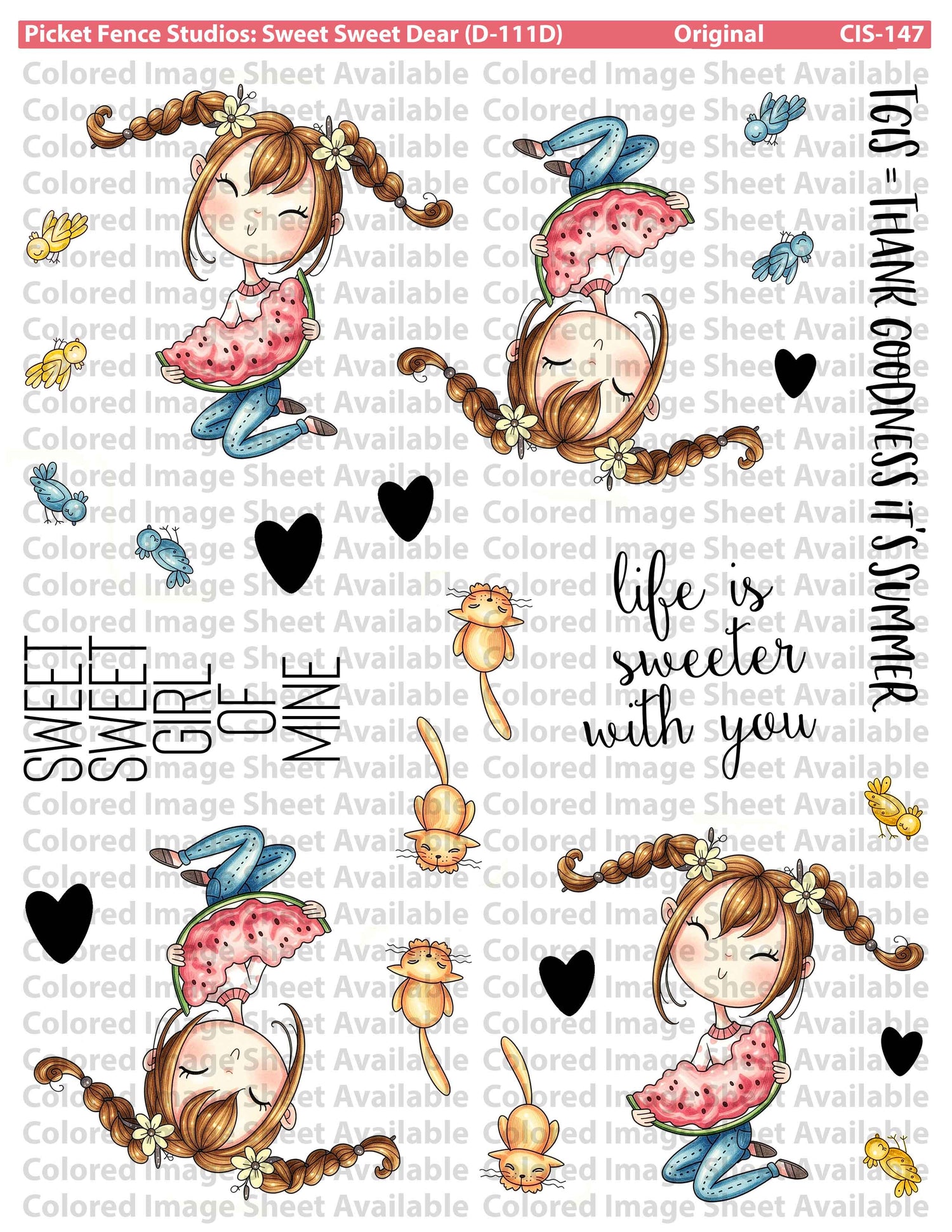Colored Image Sheet - Sweet Sweet Dear (Reverse Orientation)