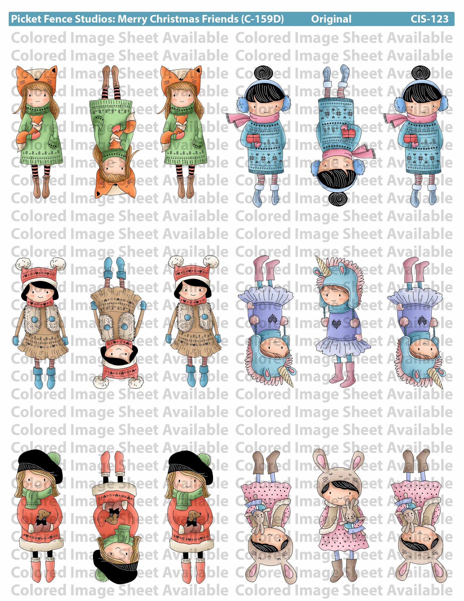 Colored Image Sheet: Merry Christmas Friends (Reversed)