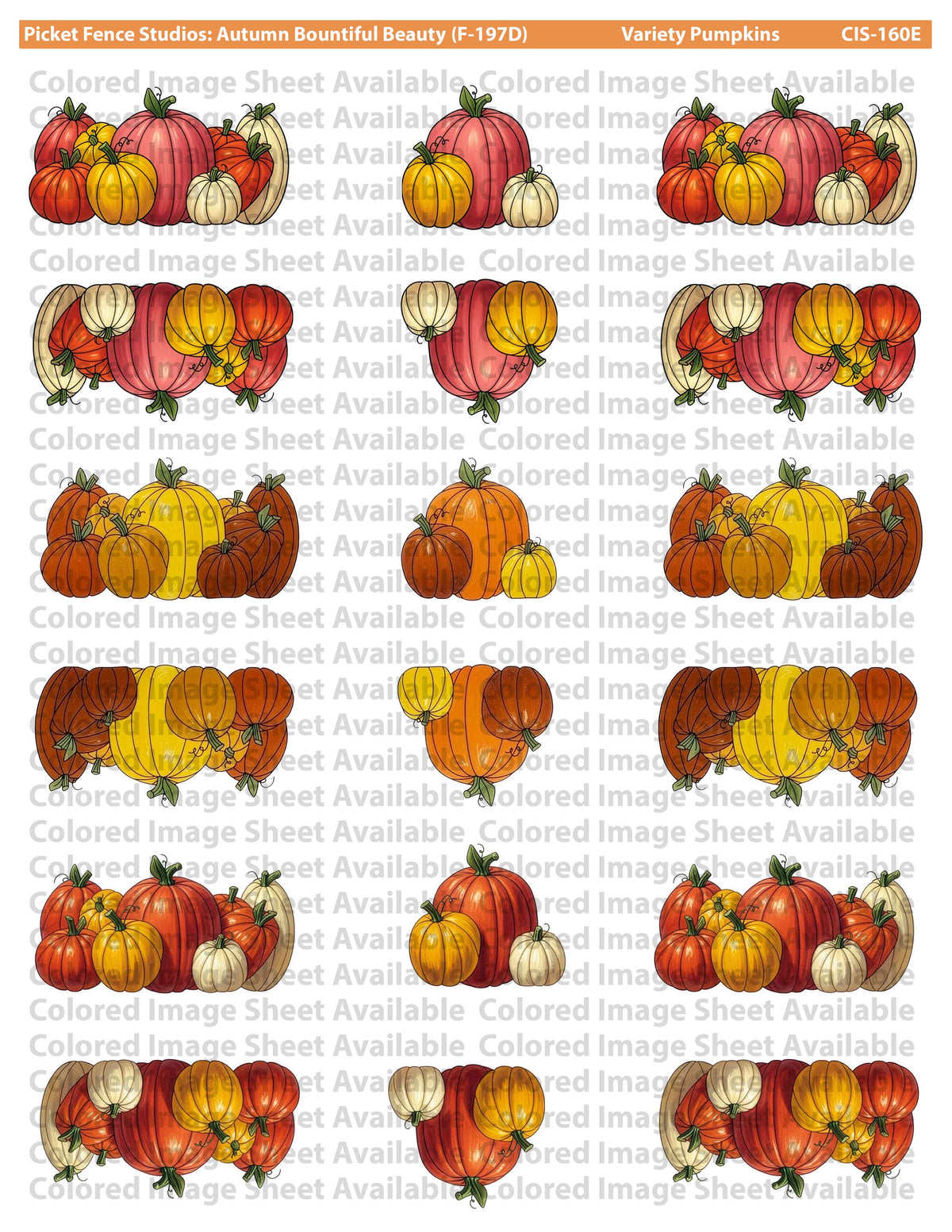 Colored Image Sheet: Autumn Bountiful Beauty (Pinks-Original)