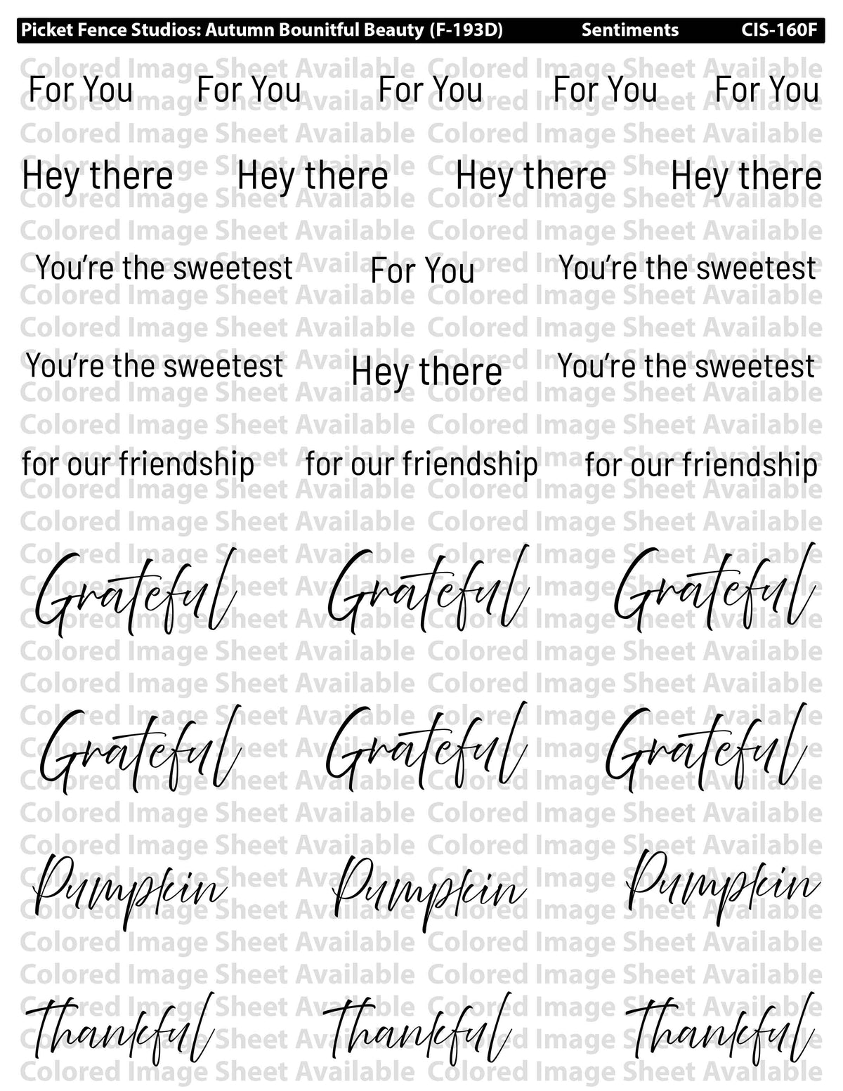 Colored Image Sheet: Autumn Bountiful Beauty (Variety Pumpkins)