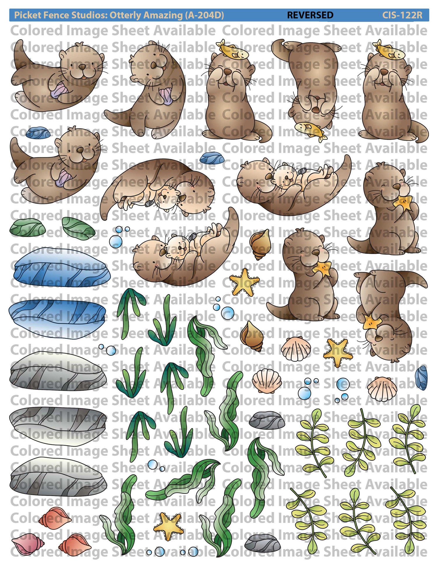 Colored Image Sheet: Otterly Amazing (Original Orientation)