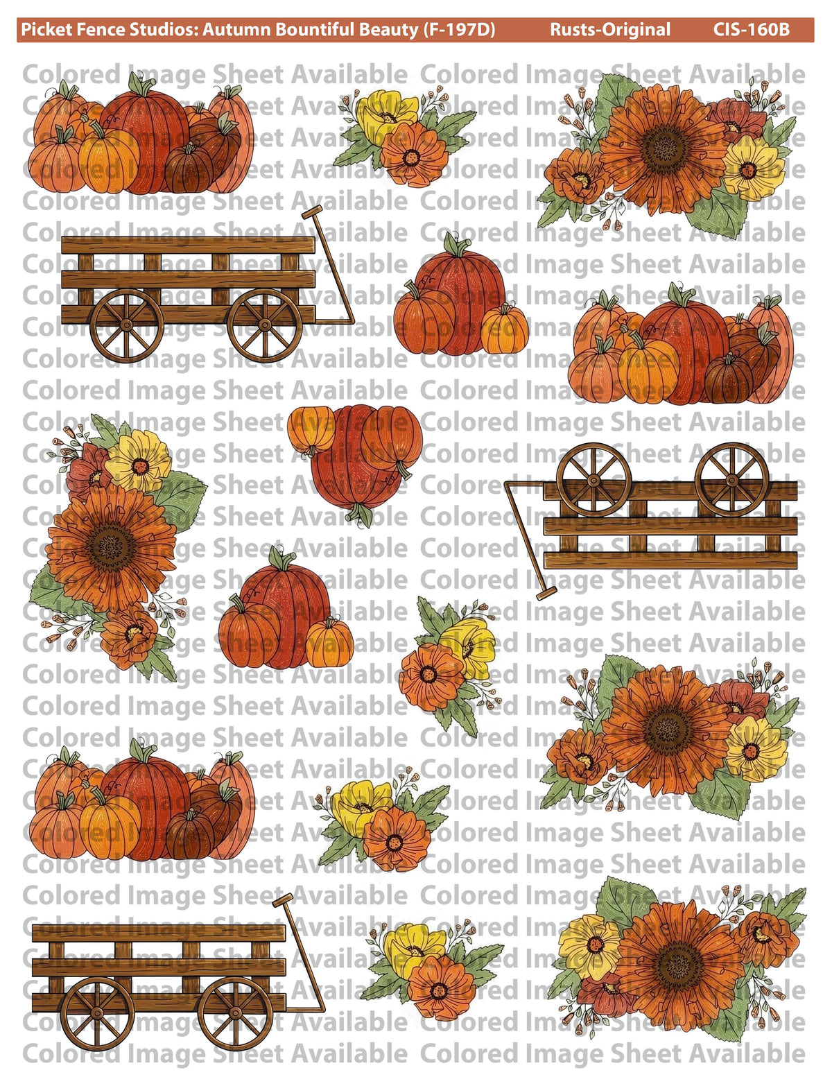 Colored Image Sheet: Autumn Bountiful Beauty (Rusts-Reversed)
