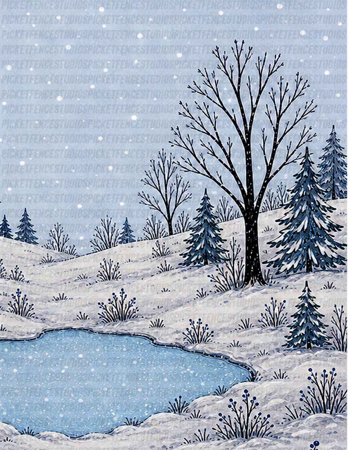 Fabulously Glossy A2 Card Fronts: Old-fashioned Winter