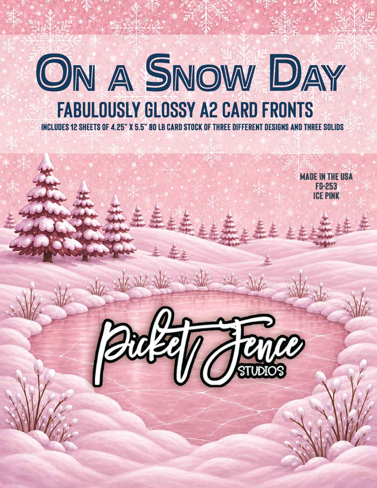 Fabulously Glossy A2 Card Fronts: On a Snow Day (Ice Pink)