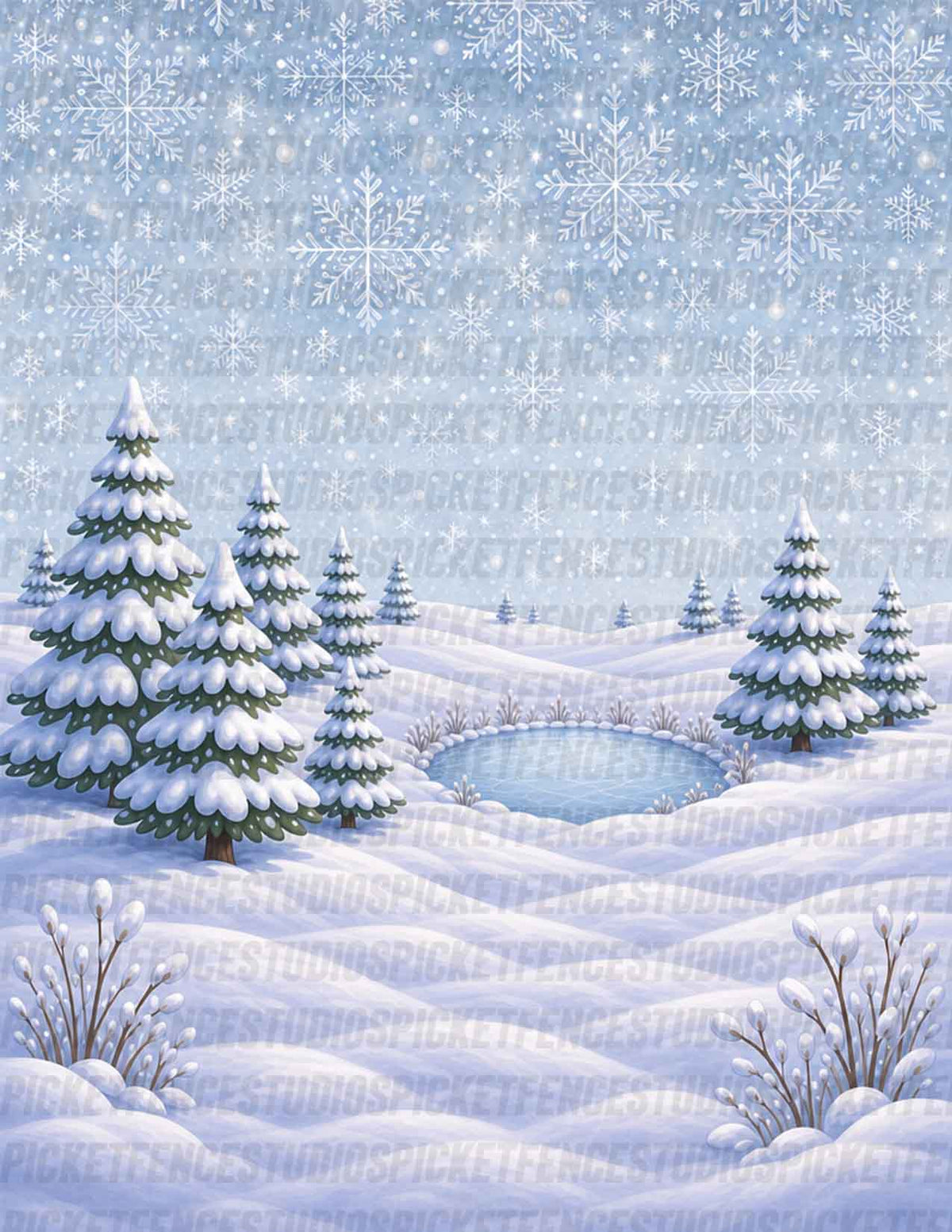 Fabulously Glossy A2 Card Fronts: On a Snow Day (Ice Blue)