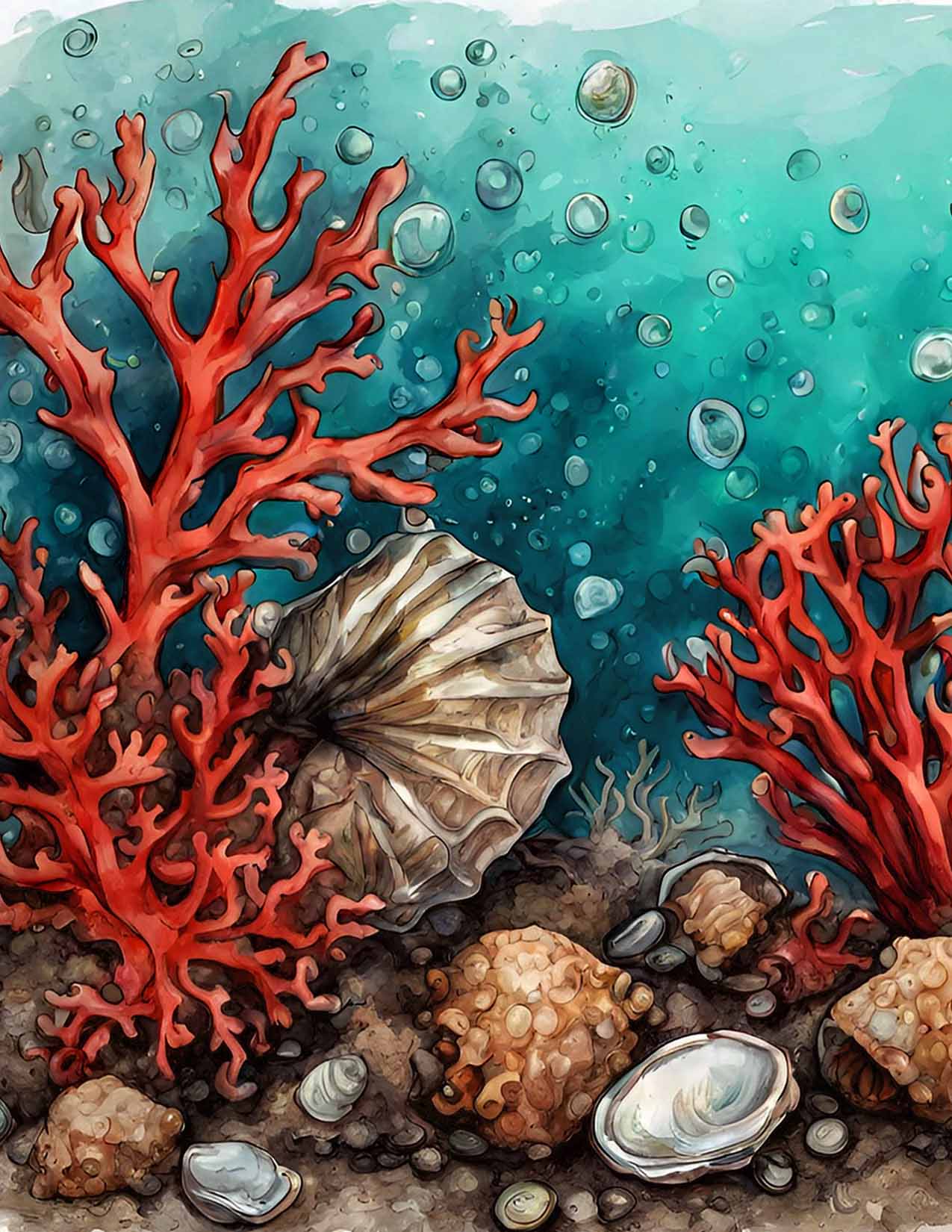 Fabulously A2 Glossy Card Fronts: On the Sea Floor