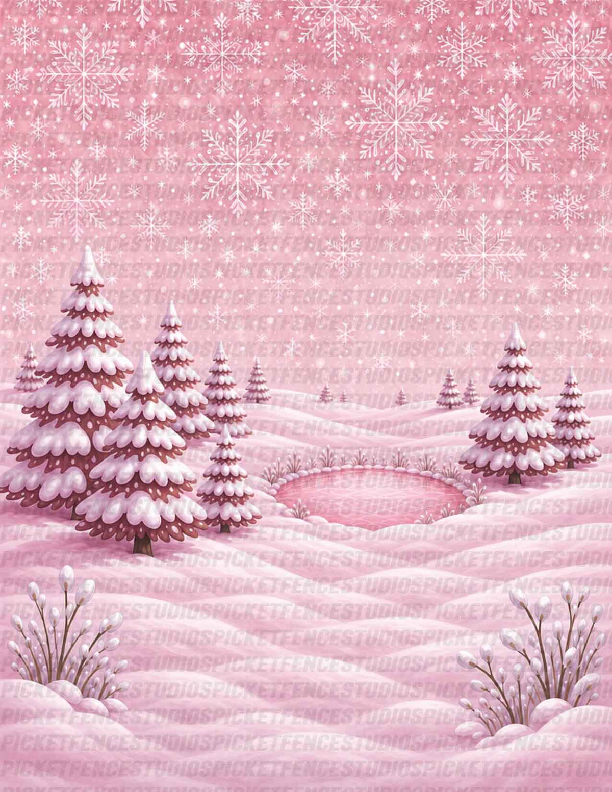 Fabulously Glossy A2 Card Fronts: On a Snow Day (Ice Pink)