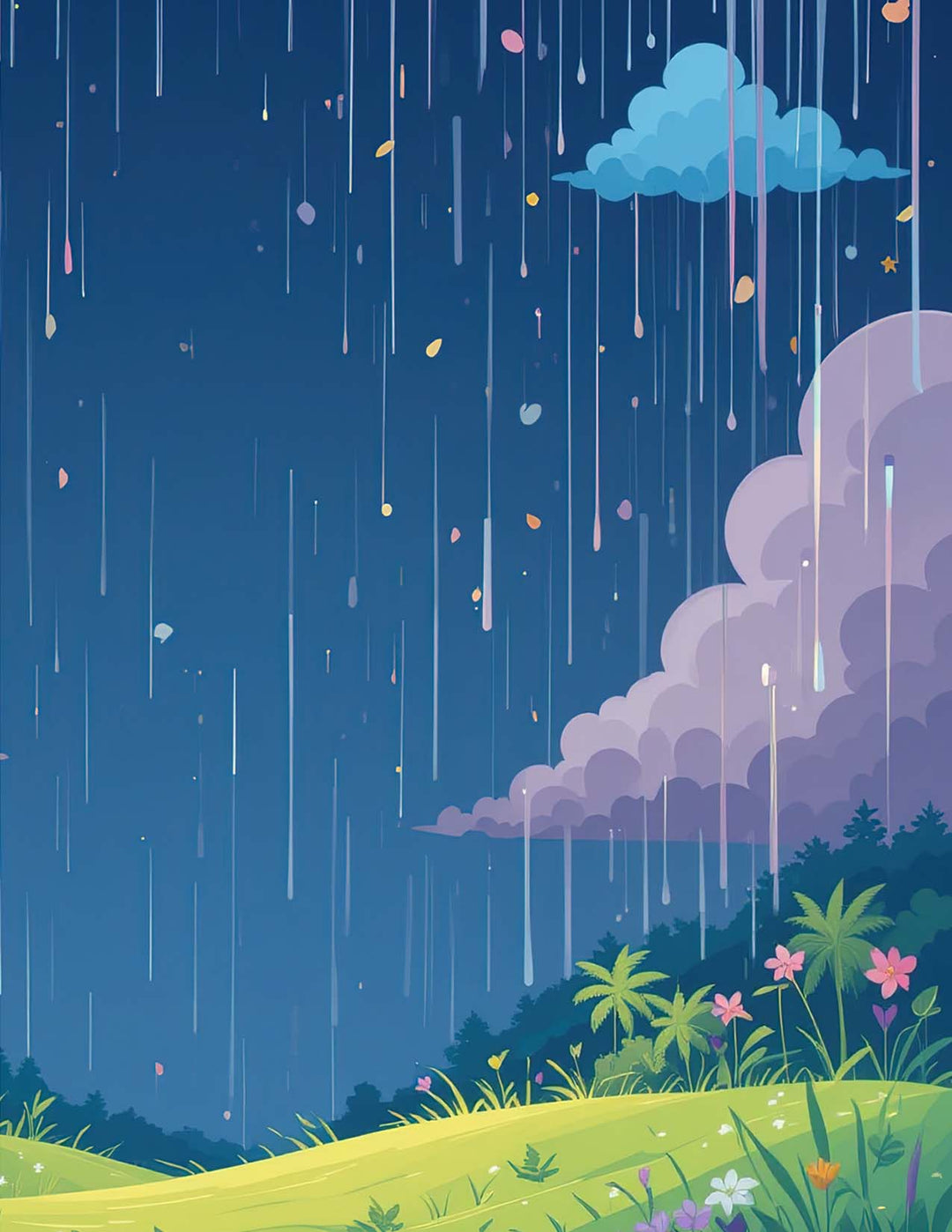 Fabulously A2 Glossy Card Fronts: Scene Building: Raindrops Falling