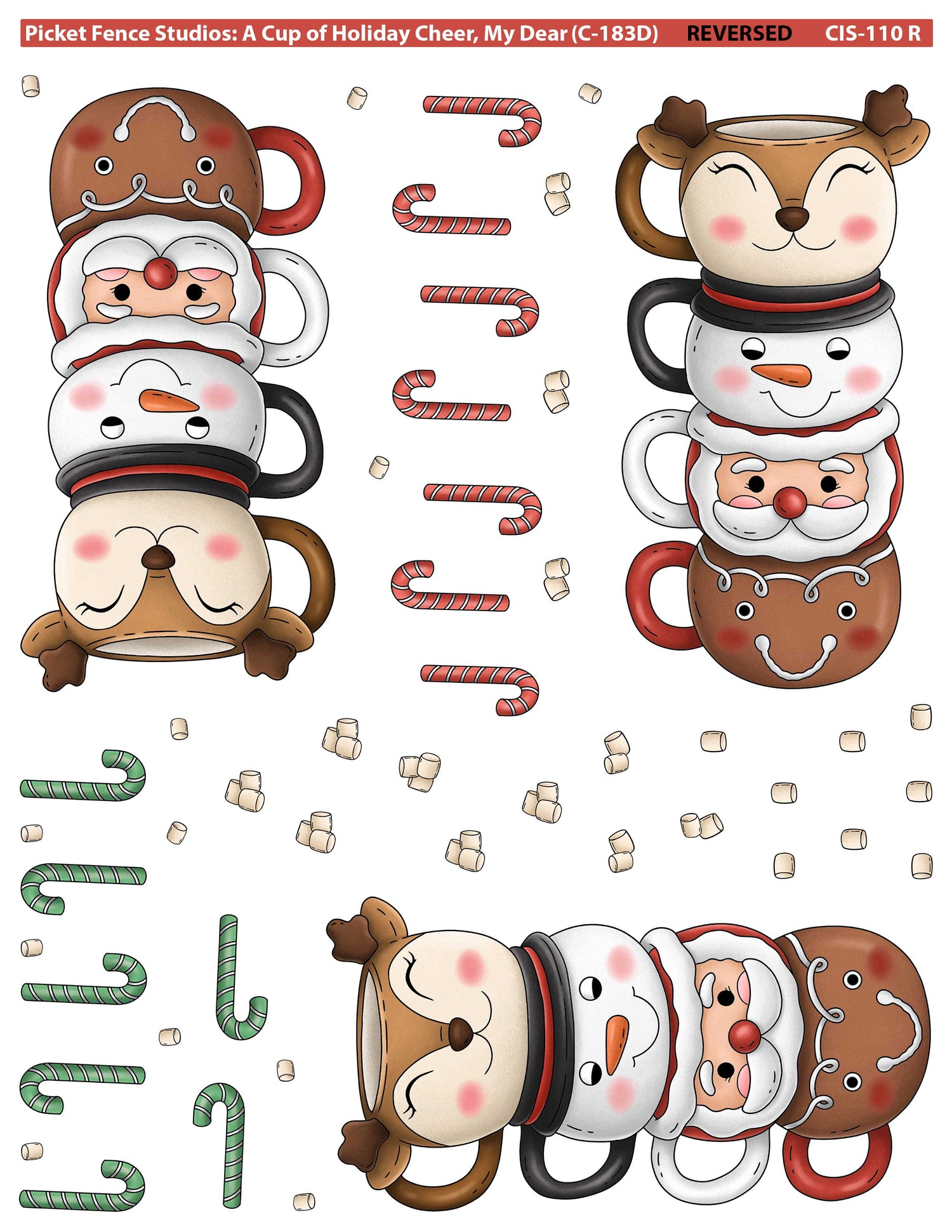 Colored Image Sheet: A Cup of Holiday Cheer, My Dear (Reversed Orientation)
