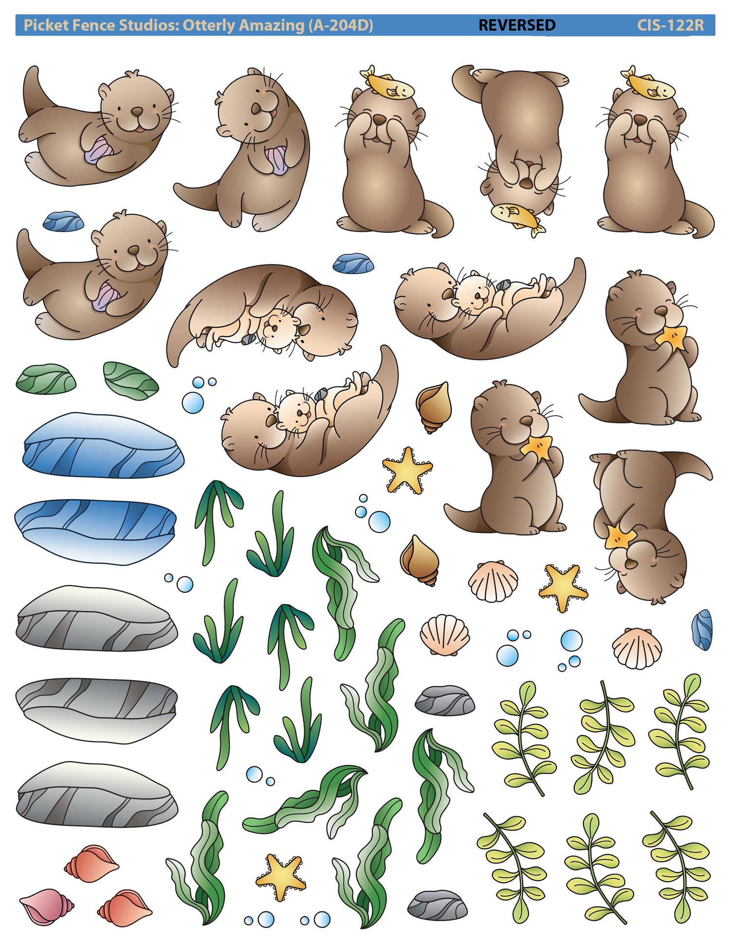 Colored Image Sheet: Otterly Amazing (Reversed Orientation)