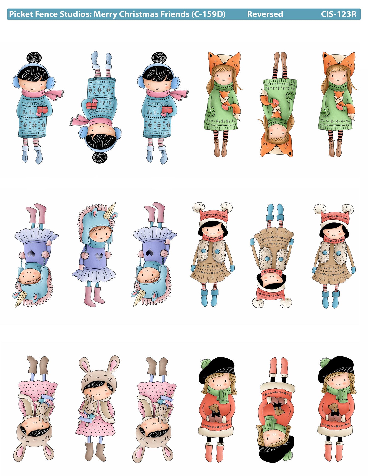 Colored Image Sheet: Merry Christmas Friends (Reversed)