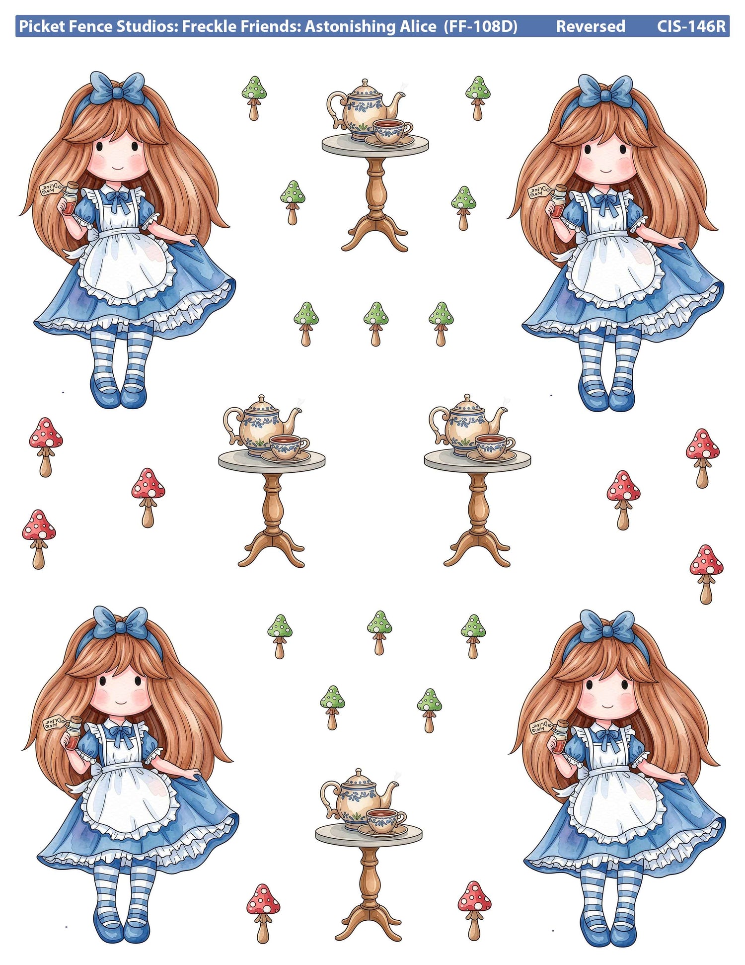 Colored Image Sheet:  Freckle Friends: Astonishing Alice (Reversed Orientation)