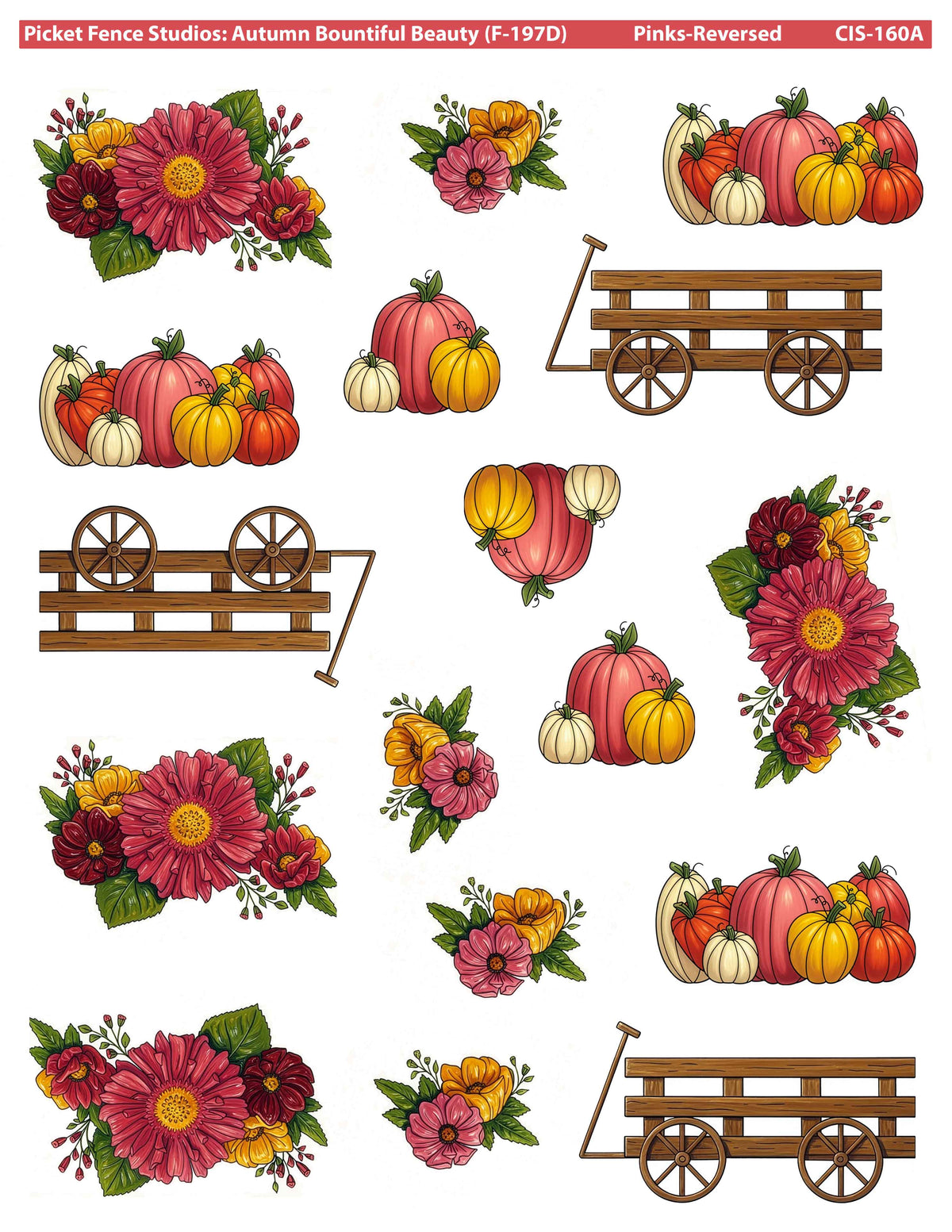 Colored Image Sheet: Autumn Bountiful Beauty (Pinks-Reversed)