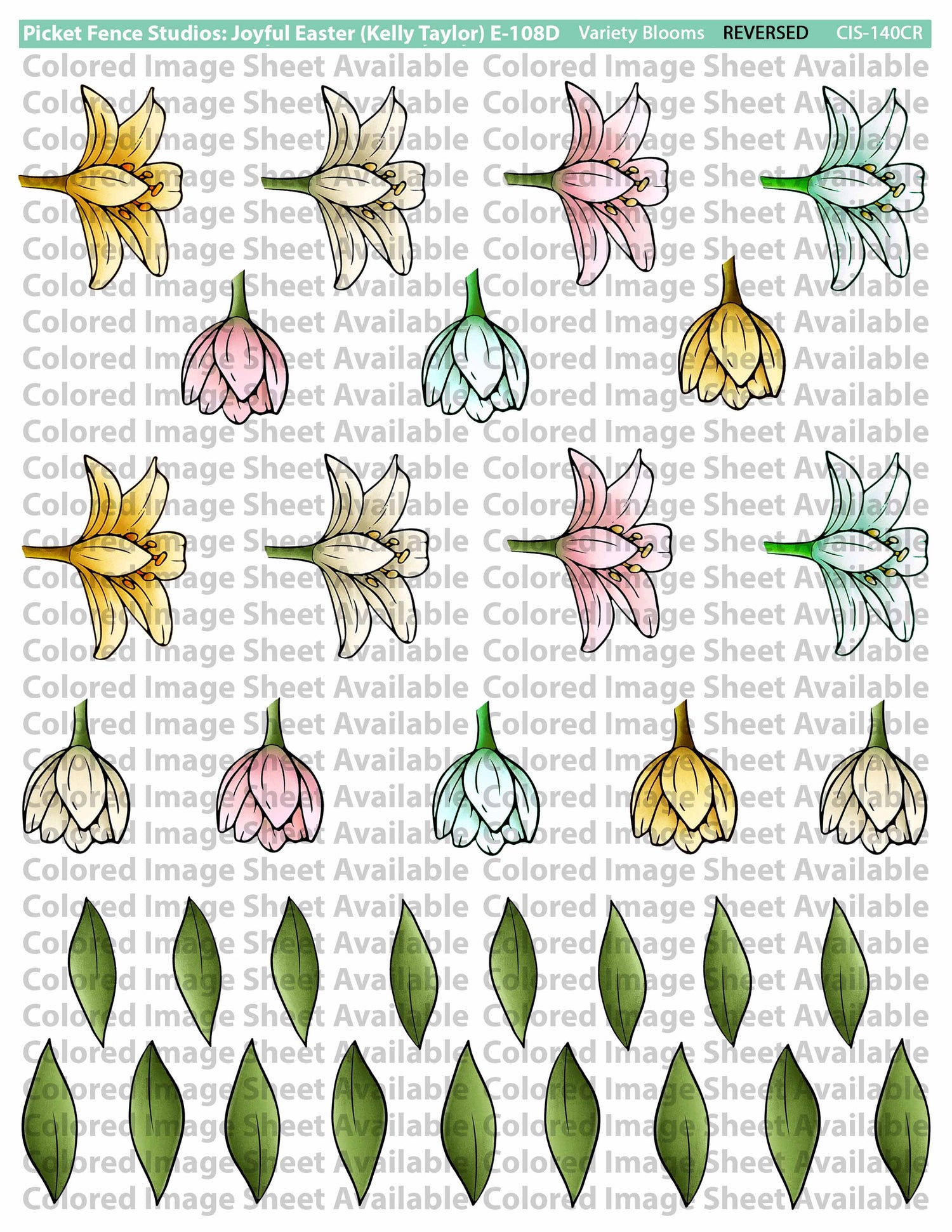 Colored Image Sheets: Joyful Easter: Variety Blooms C (Original Orientation)