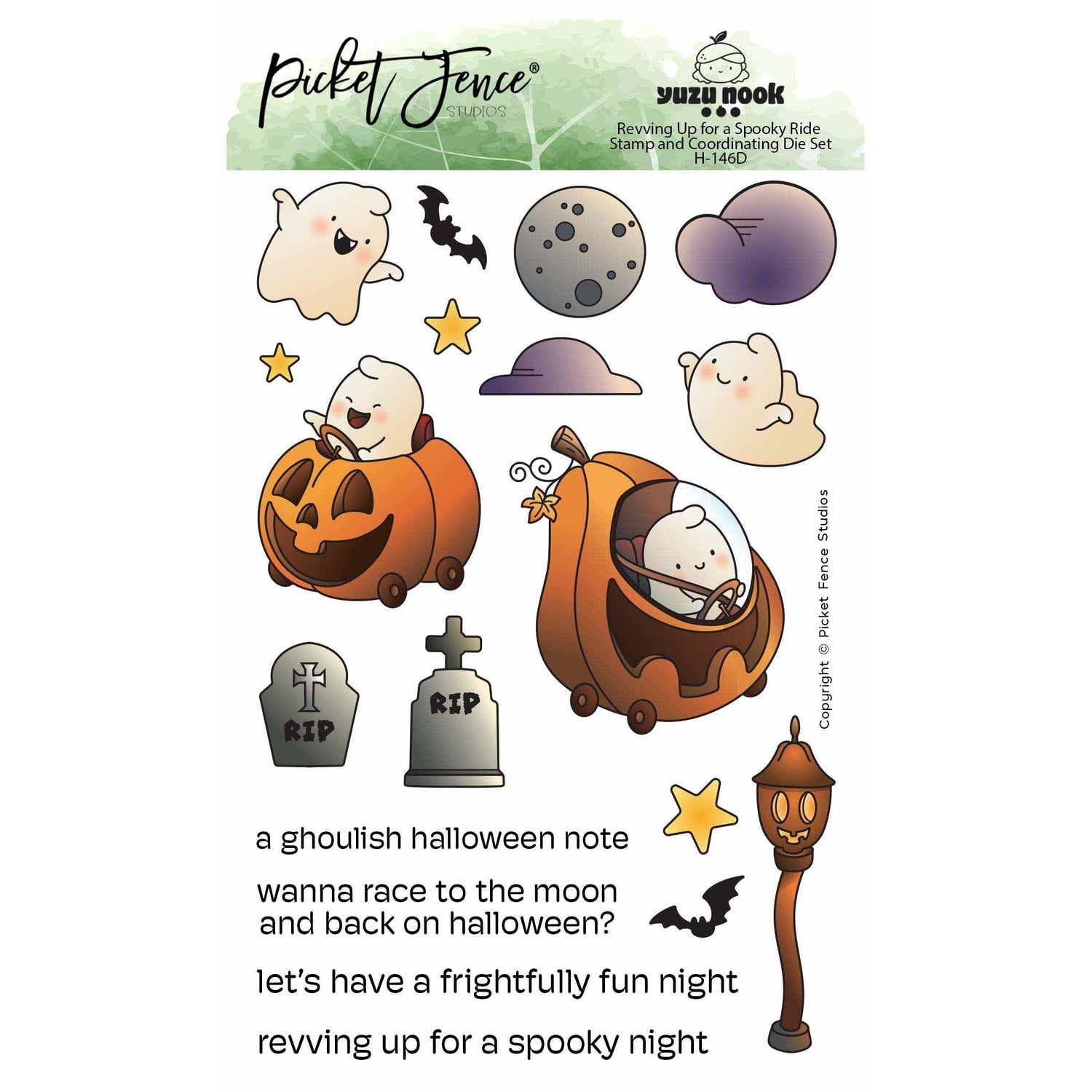 Revving Up for a Spooky Ride - Stamp and Coordinating Die Set