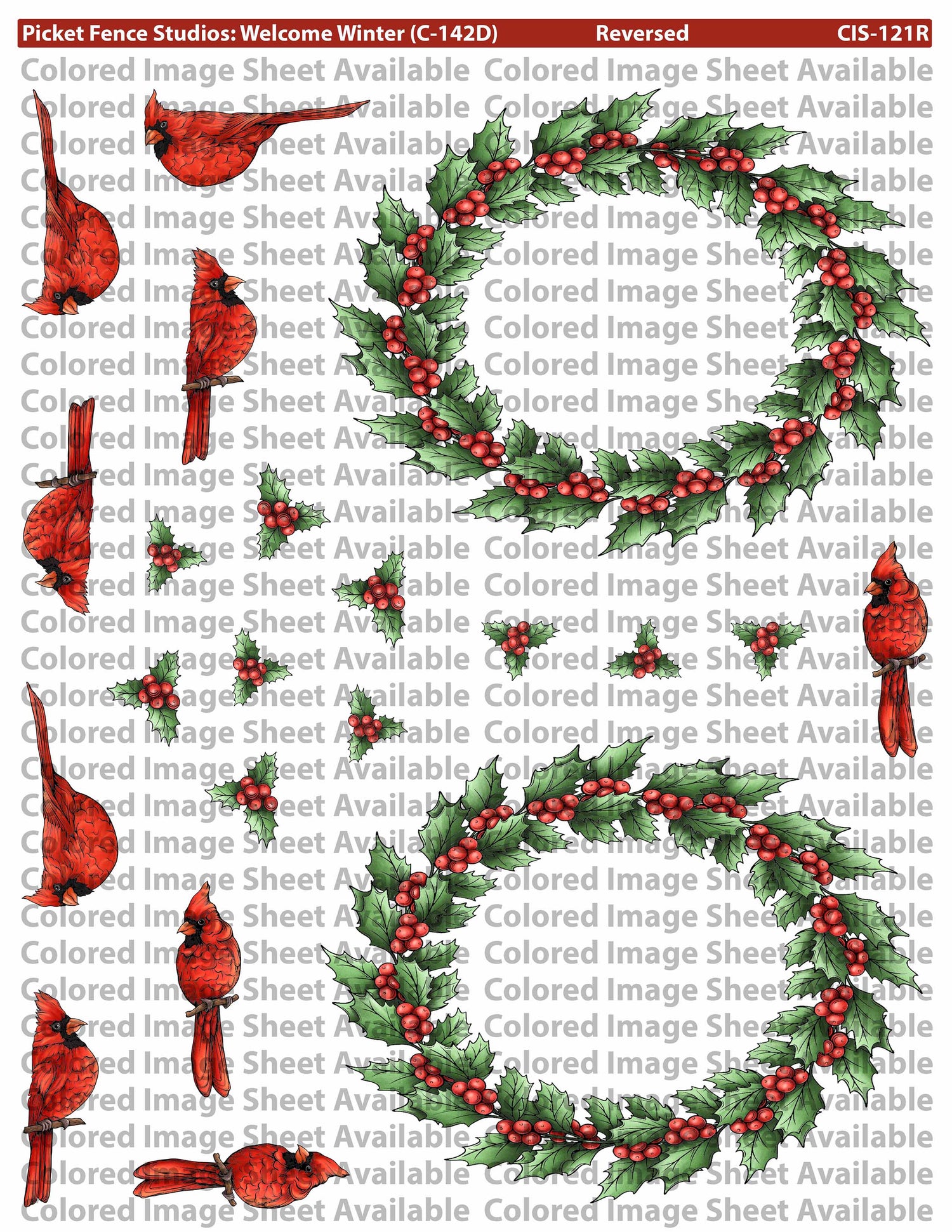 Welcome Winter Wreath Colored Image Sheet (Original Orientation)