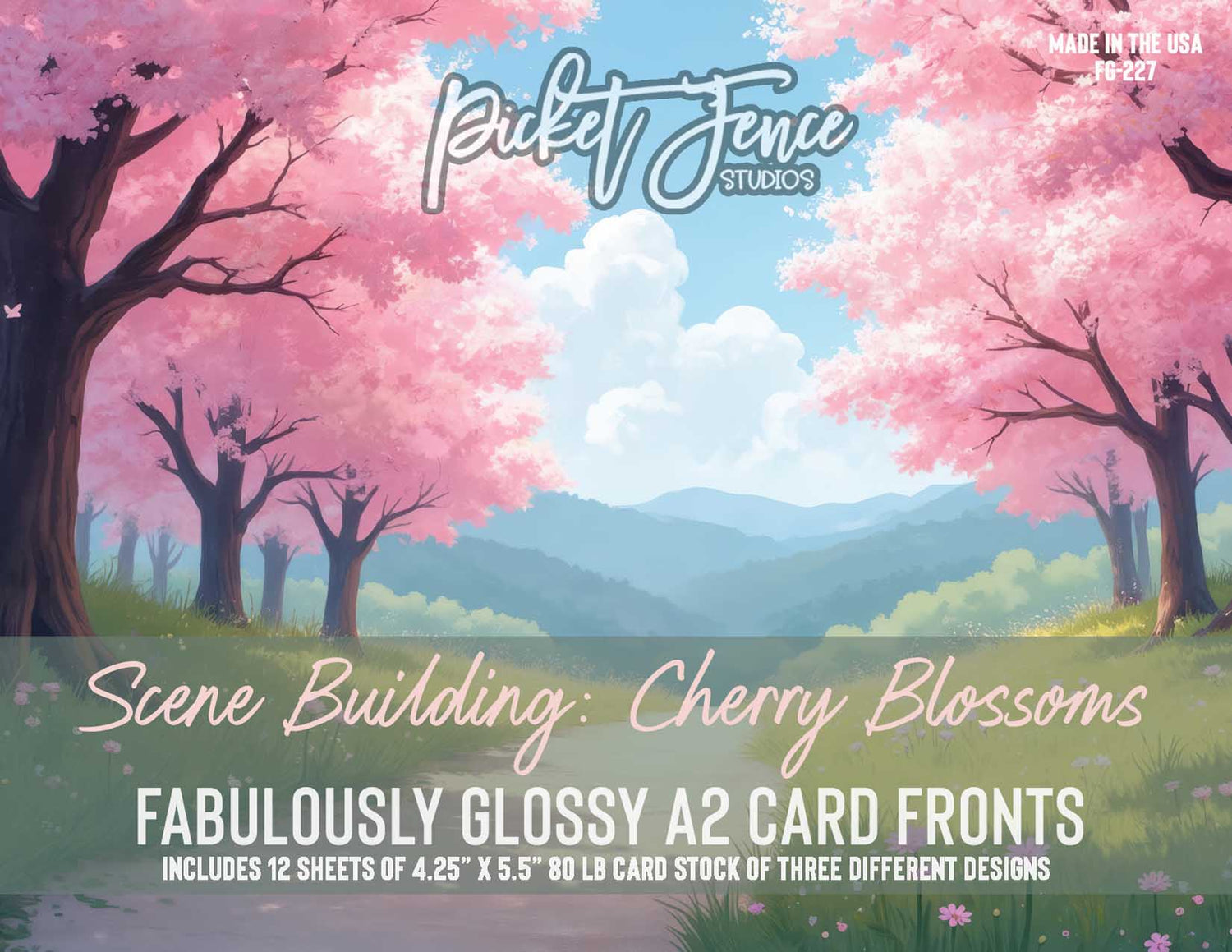 Fabulously A2 Glossy Card Fronts: Scene Building: Cherry Blossoms