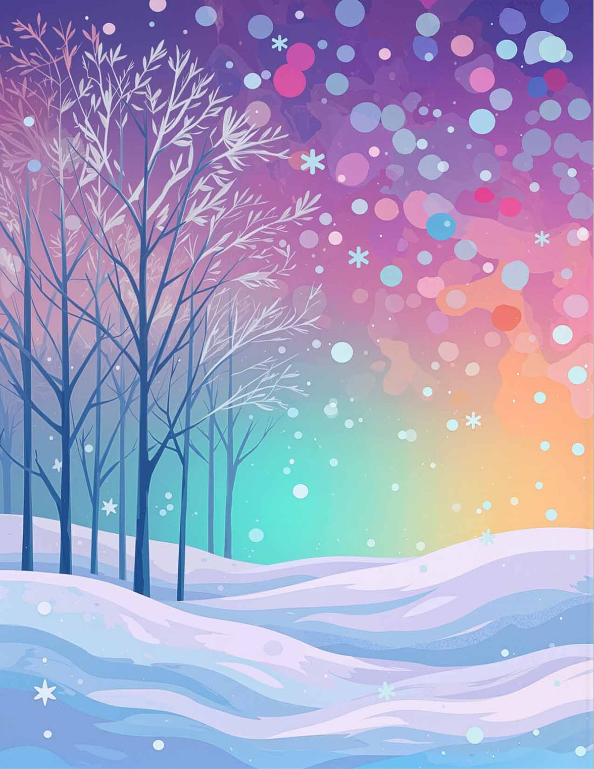 Fabulously Glossy A2 Card Fronts: Snow-soaked Fields