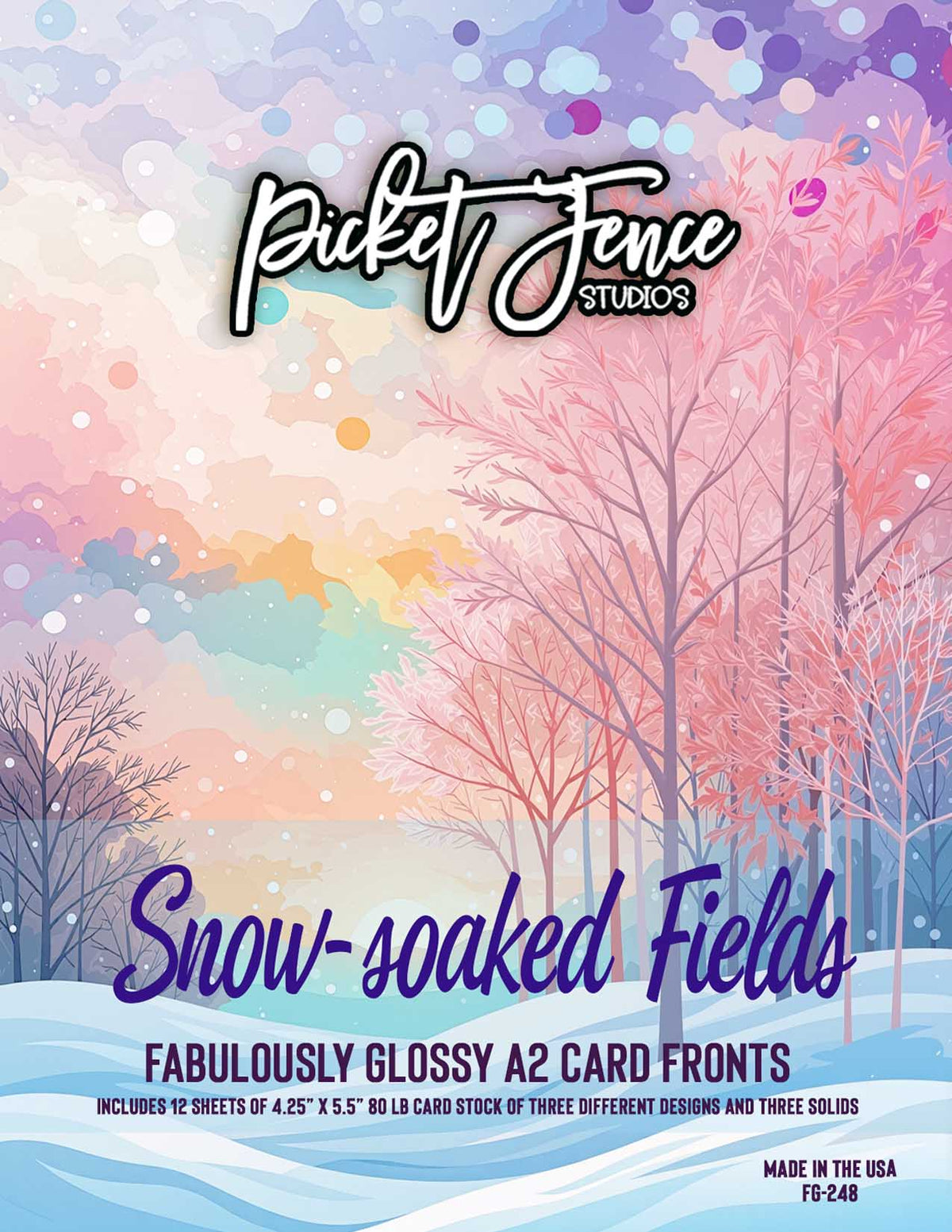 Fabulously Glossy A2 Card Fronts: Snow-soaked Fields