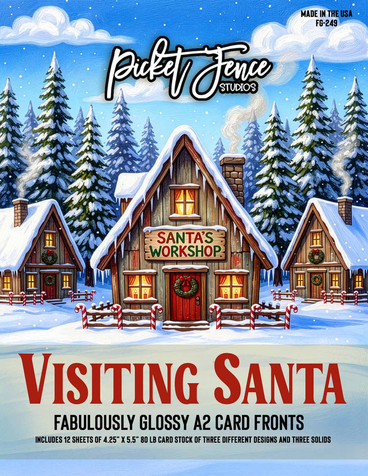 Fabulously Glossy A2 Card Fronts: Visiting Santa
