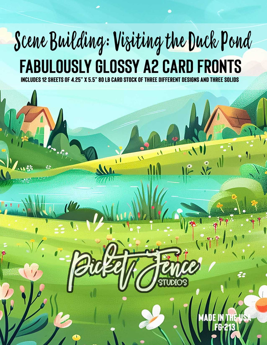 Fabulously A2 Glossy Card Fronts: Scene Building: Visiting the Duck Pond