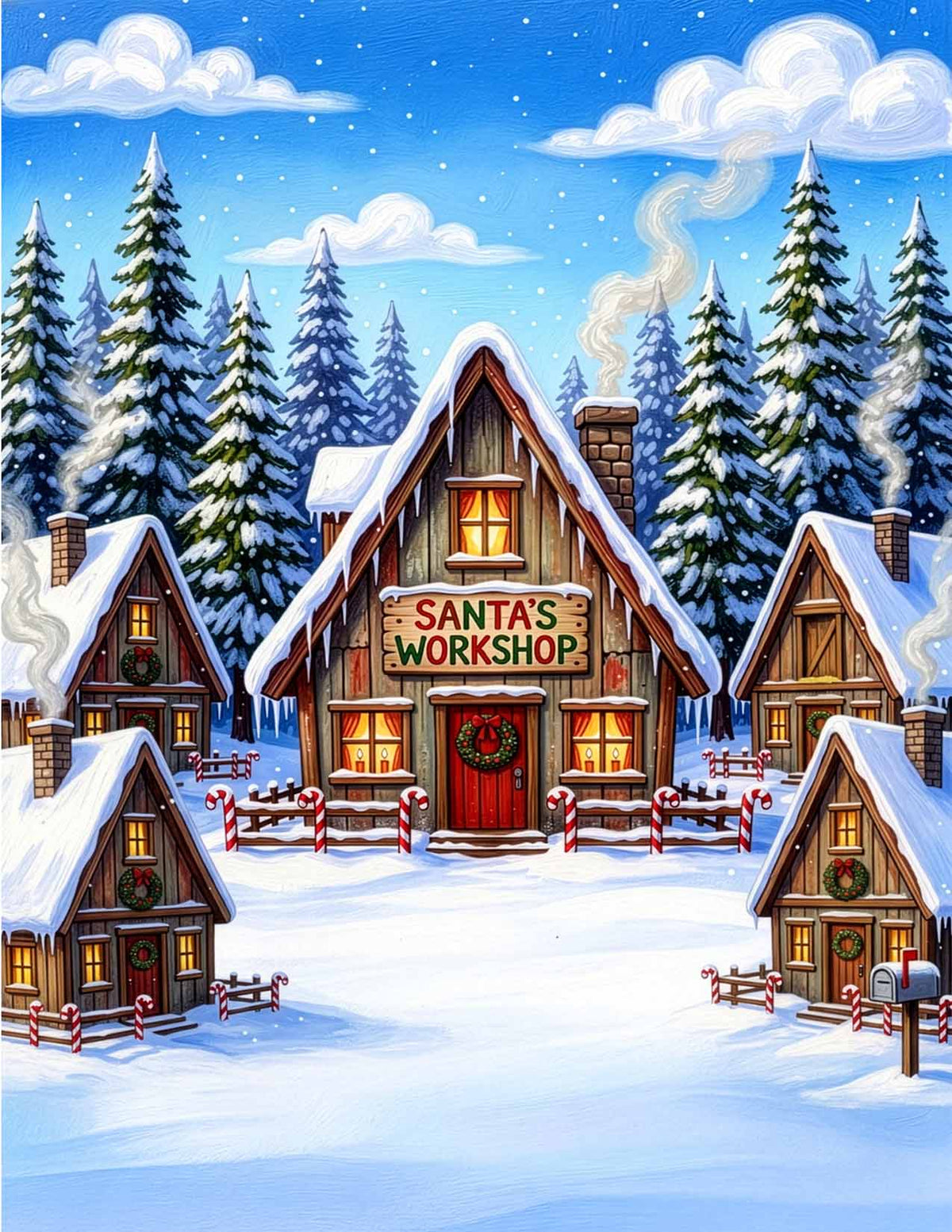 Fabulously Glossy A2 Card Fronts: Visiting Santa
