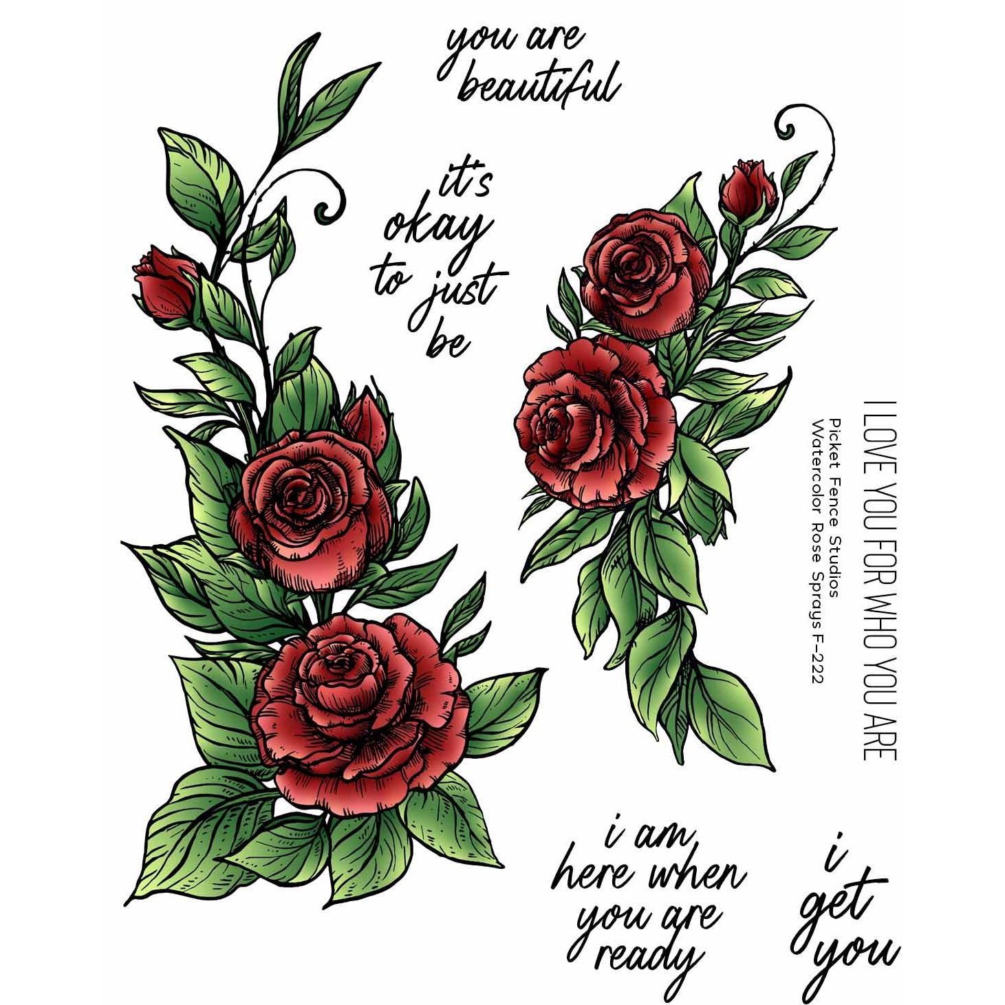 Watercolor Rose Sprays - Stamp and Coordinating Die Set