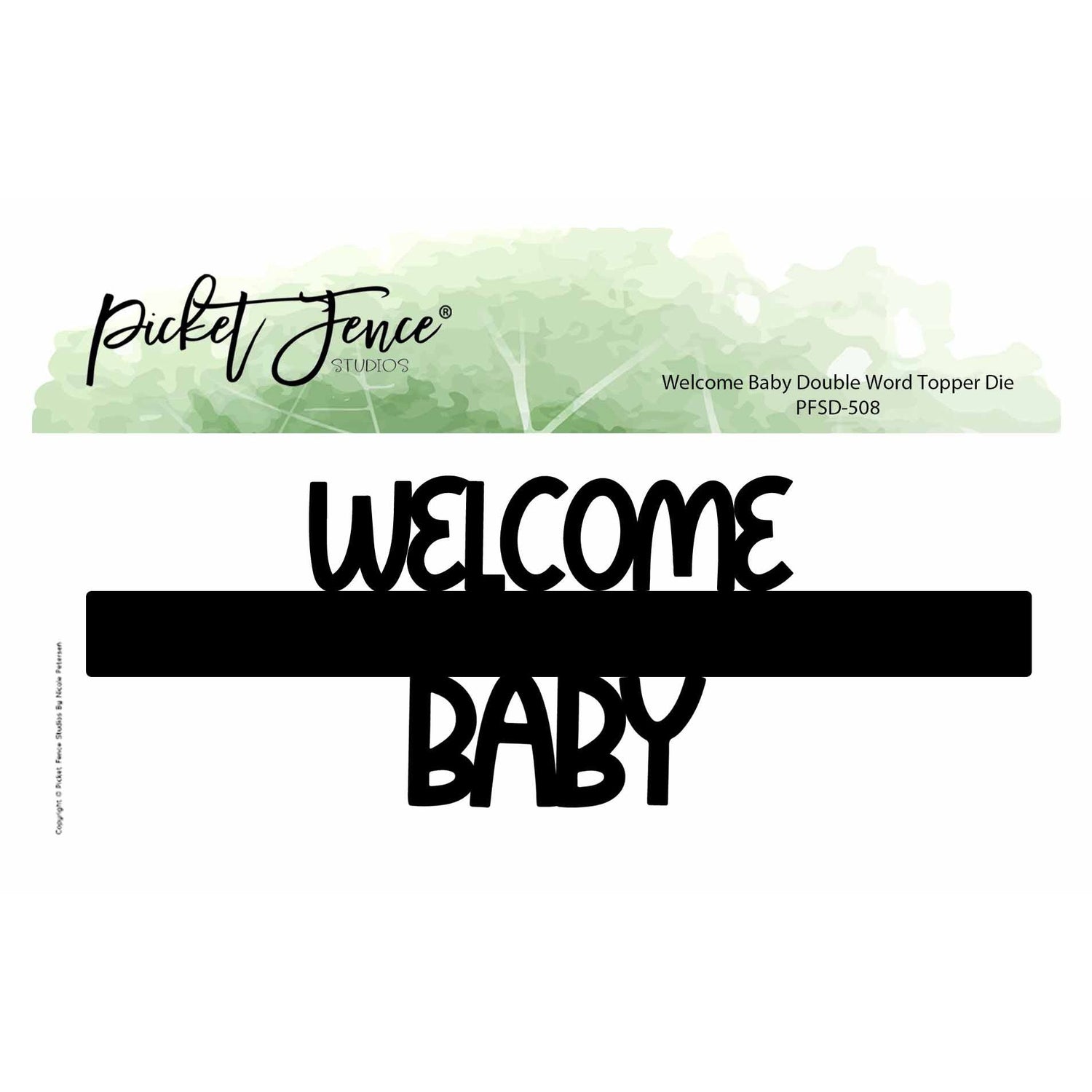 Welcome Baby Double Word Topper Die