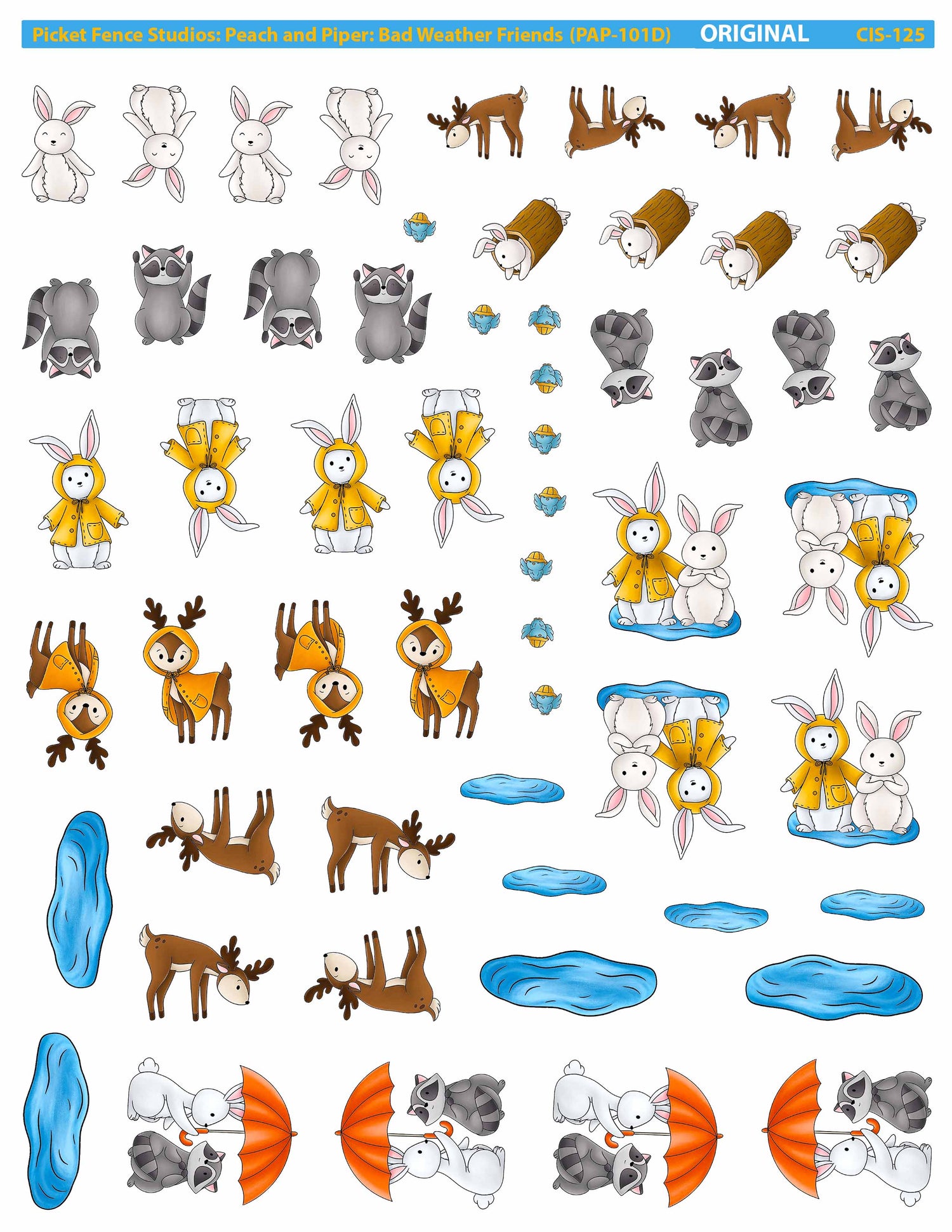 Colored Image Sheet: Peach and Piper: Bad Weather Friends (Original Orientation)