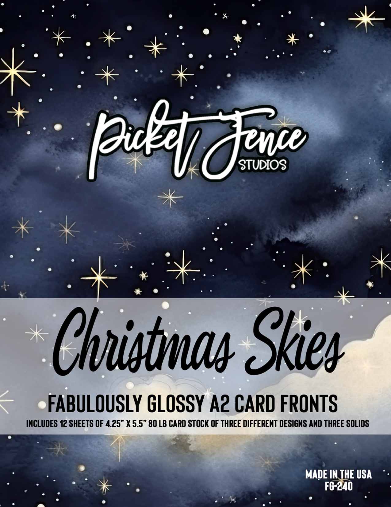 Fabulously Glossy A2 Card Fronts: Christmas Skies