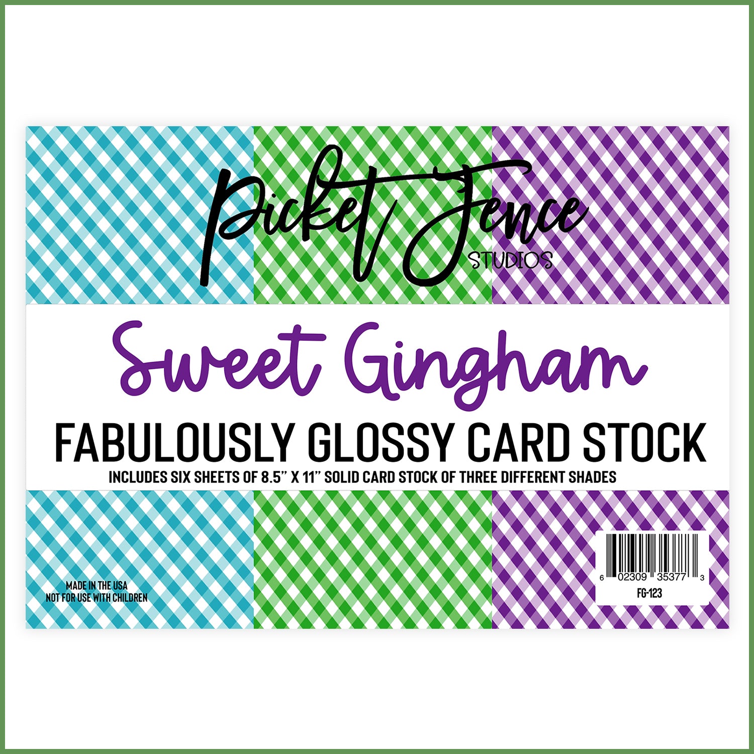 Fabulously Glossy Card Stock - Sweet Gingham