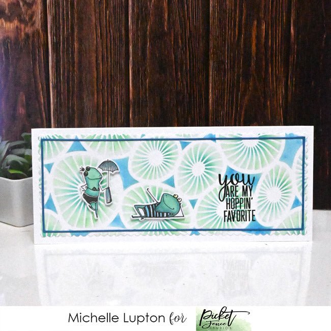 4x10 Slim Line Lily Pads Stencil - Picket Fence Studios