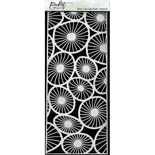 4x10 Slim Line Lily Pads Stencil - Picket Fence Studios