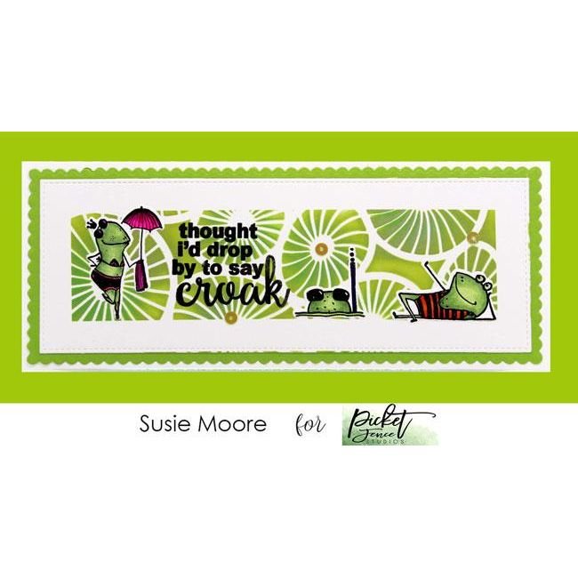 4x10 Slim Line Lily Pads Stencil - Picket Fence Studios