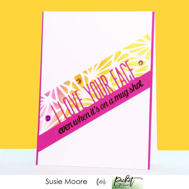 4x10 Slim Line Triangle Peaks Stencil - Picket Fence Studios