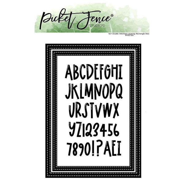 5x7 Double Stitched Rectangle Dies - Picket Fence Studios