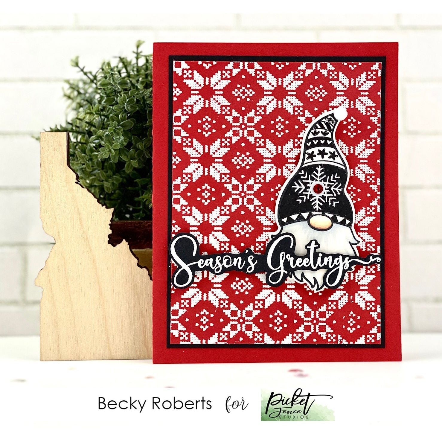 A Gnome Winter Coordinating Die - Picket Fence Studios