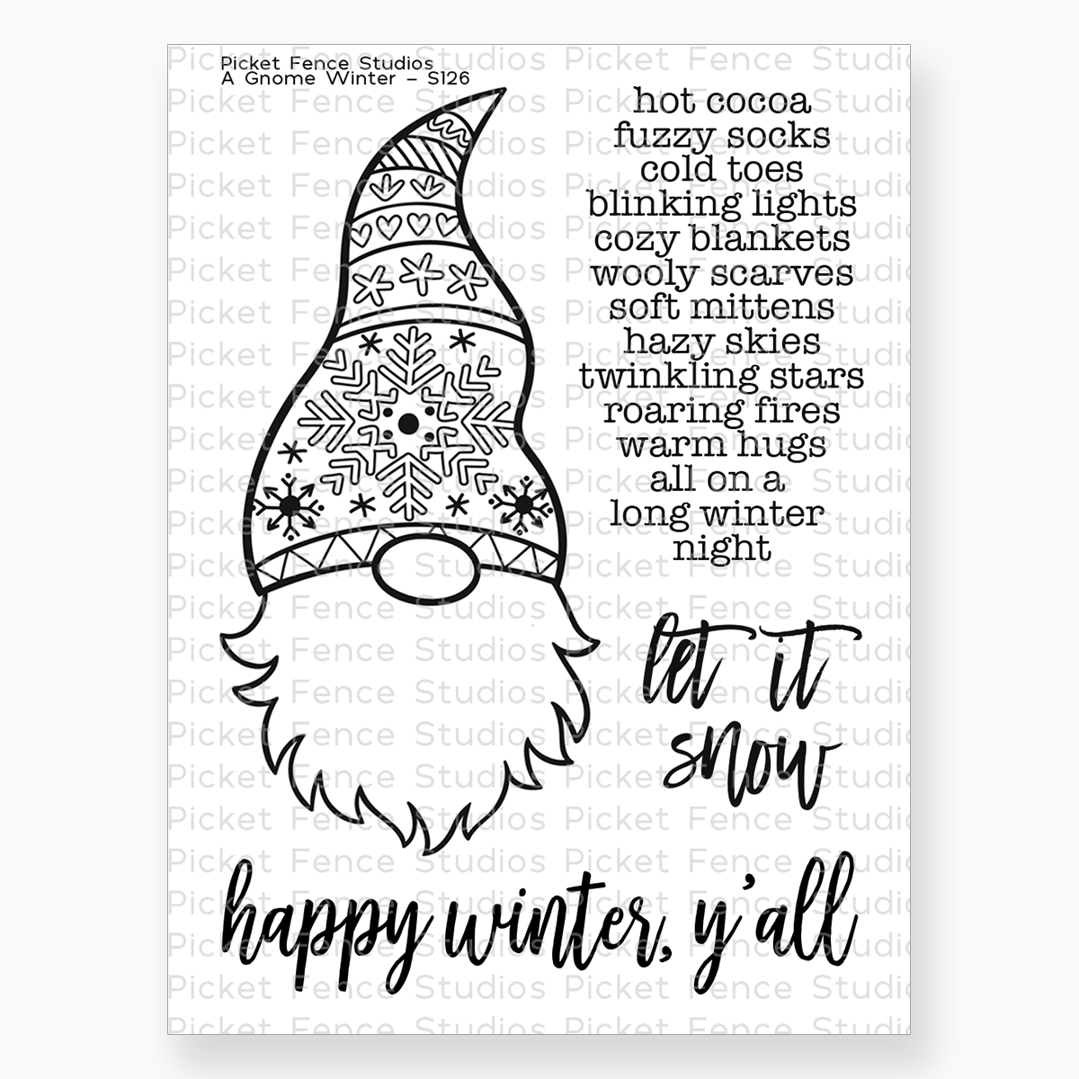 A Gnome Winter Coordinating Die - Picket Fence Studios