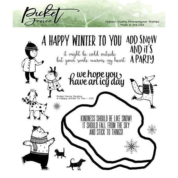 A Happy Winter To You Coordinating Die - Picket Fence Studios