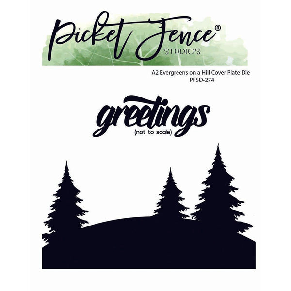 A2 Evergreens on a Hill Cover Plate Die - Picket Fence Studios