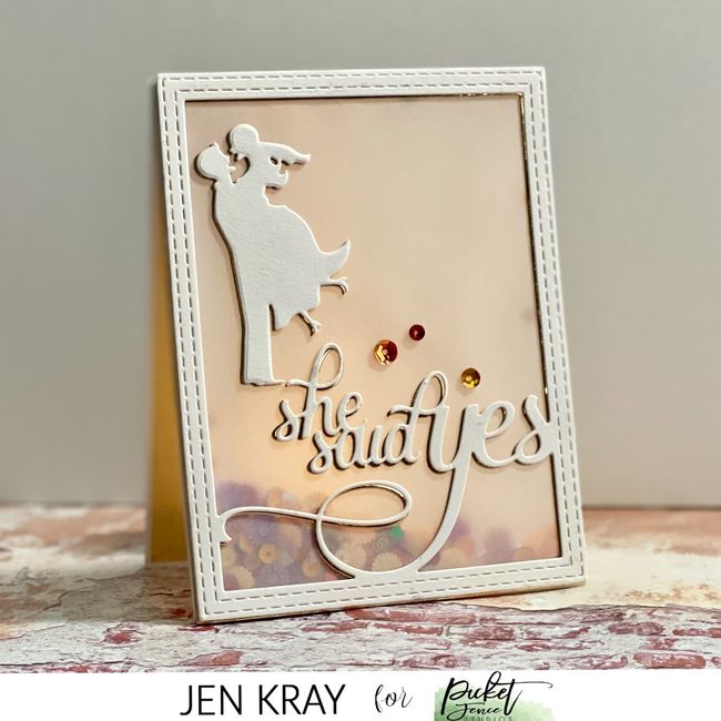 A2 She Said Yes Cover Plate Die - Picket Fence Studios